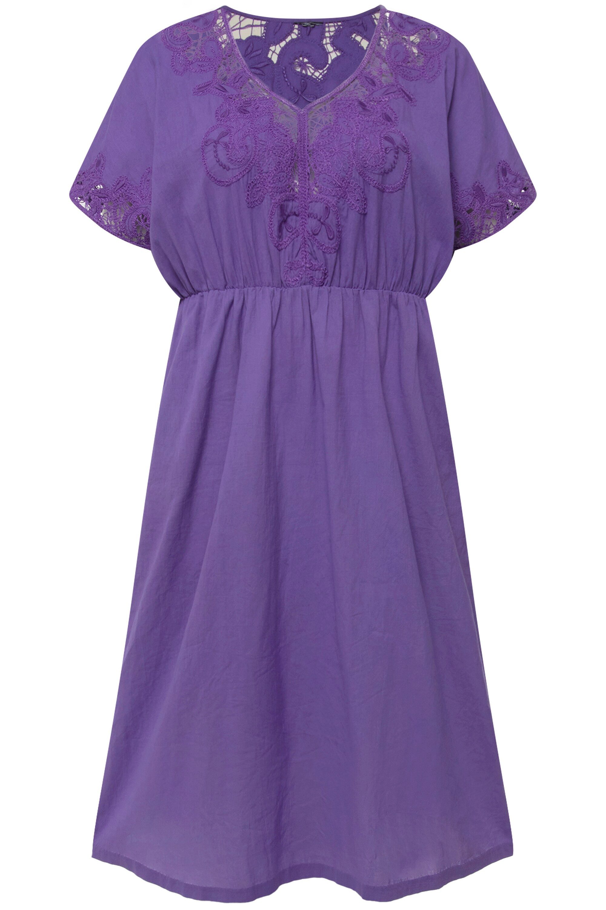 Ulla Popken Maxikleid Kleid Stickerei Oversized günstig online kaufen