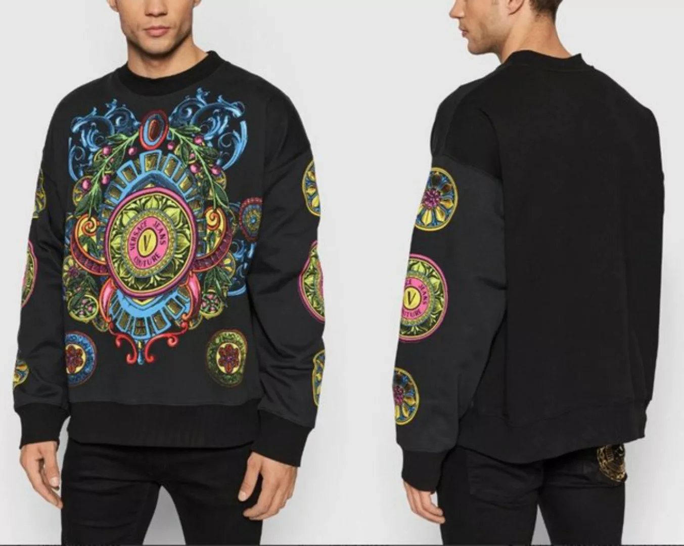 Versace Sweatshirt VERSACE JEANS COUTURE ALL OVER PRINT Sweater Sweatshirt günstig online kaufen