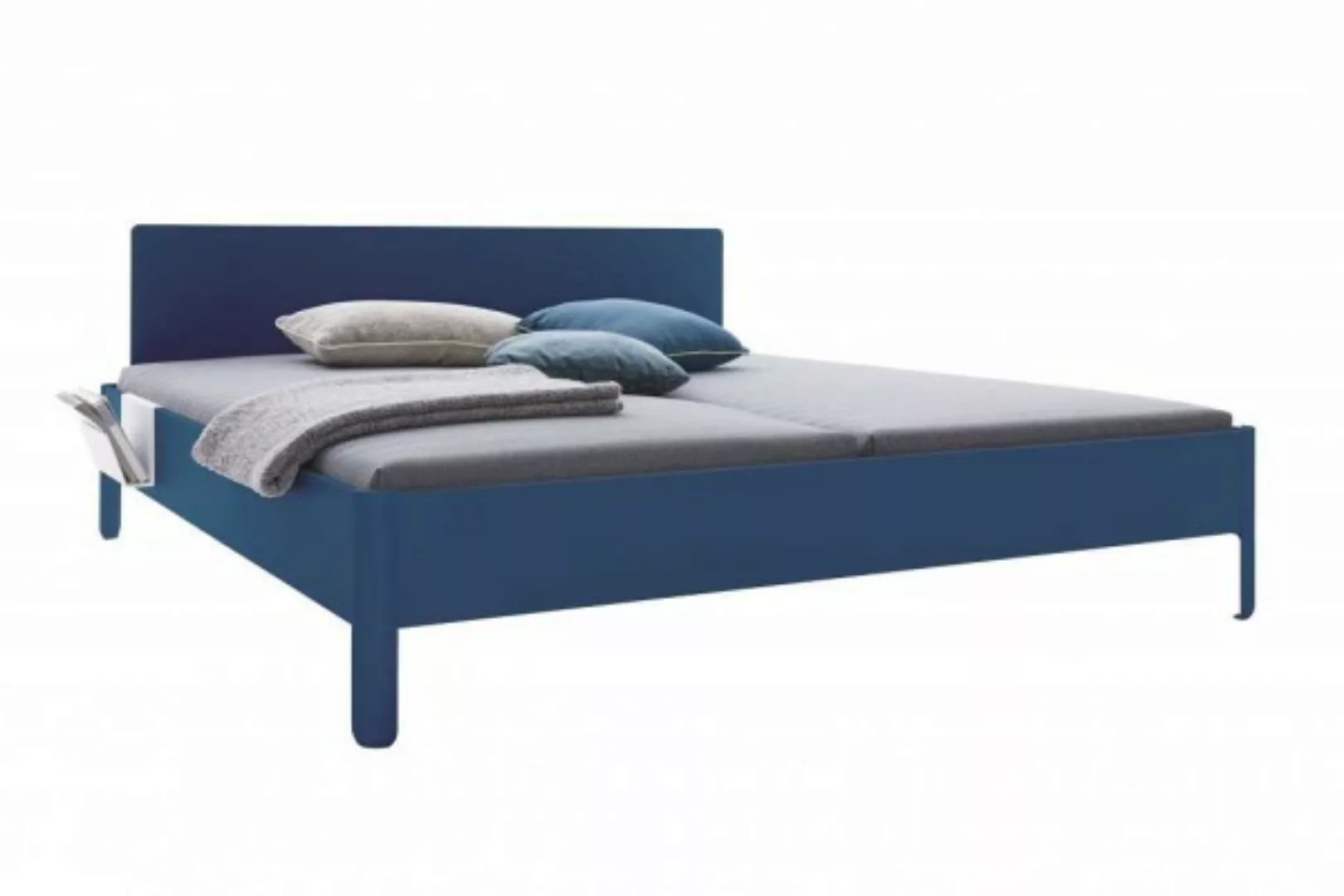 NAIT Doppelbett farbig lackiert Kapitänsblau 160 x 220cm Mit Kopfteil günstig online kaufen