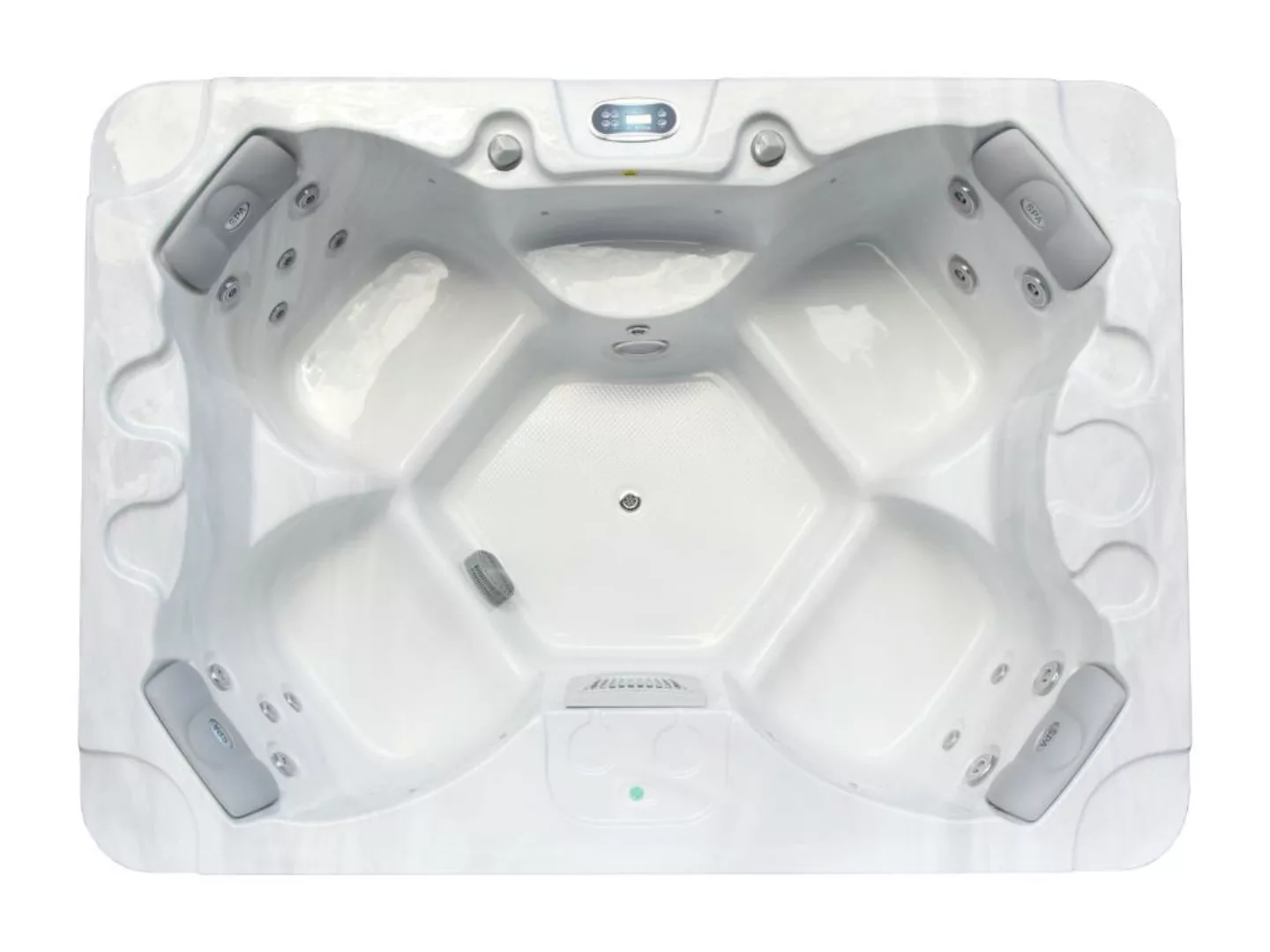 Whirlpool 4 Plätze mit Abdeckung - Perlweiß - 16 Düsen - 210 x 152 x 76 cm günstig online kaufen