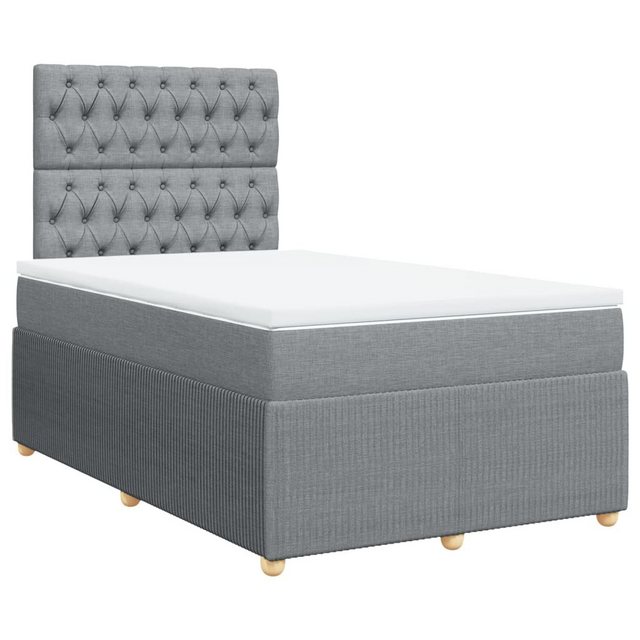 vidaXL Bett Boxspringbett mit Matratze Hellgrau 120x200 cm Stoff günstig online kaufen