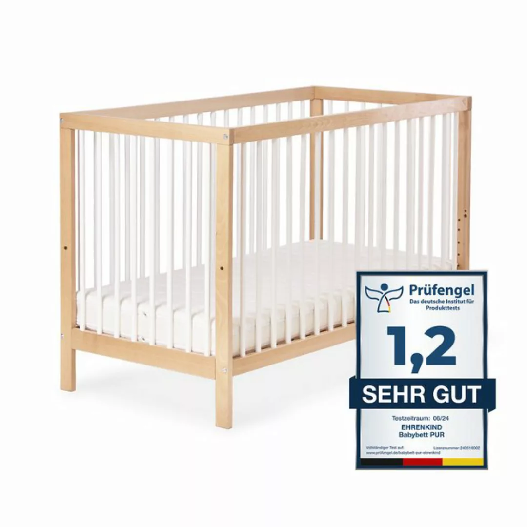 Ehrenkind Babybett PUR aus Buchenholz, Kinderbett 9-Fach höhenverstellbar m günstig online kaufen