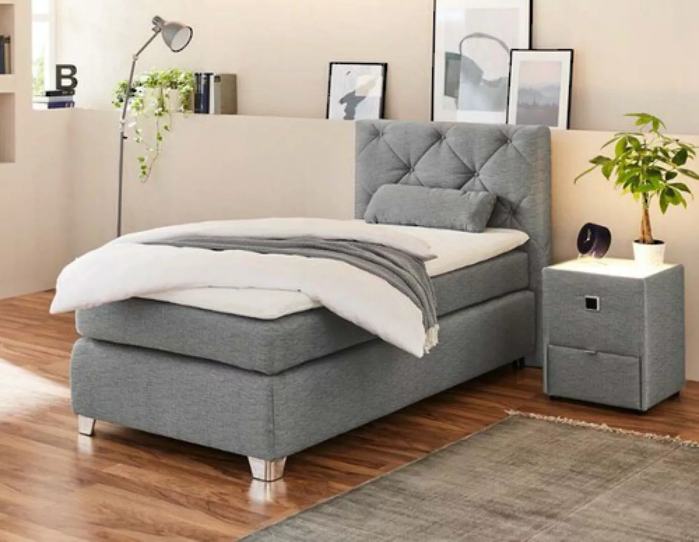 Jockenhöfer Gruppe Boxspringbett Finja, mit Topper und Zierkissen günstig online kaufen