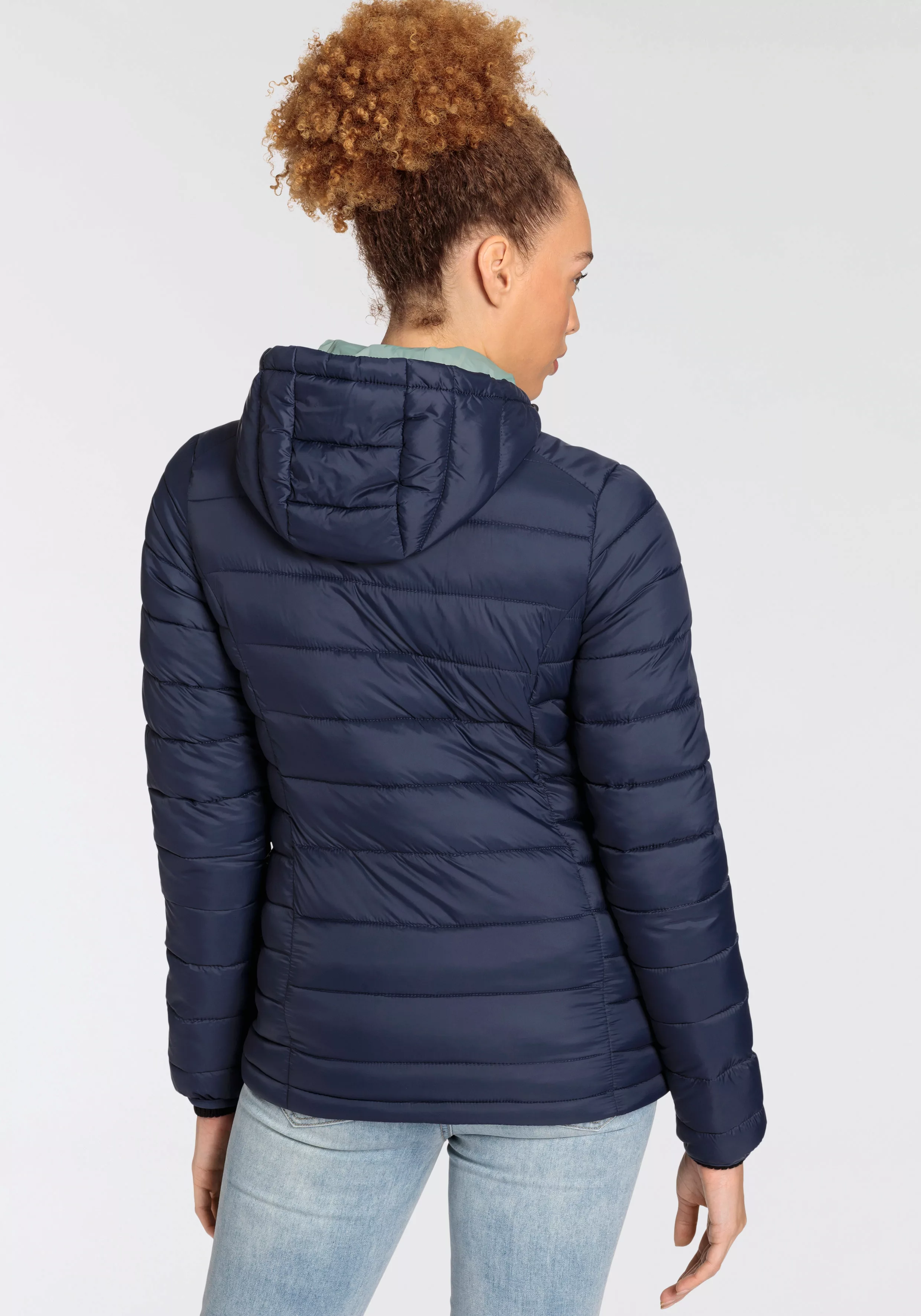 Polarino Steppjacke, mit Kapuze, für kühle Tage, aus leichtem Webmaterial, günstig online kaufen