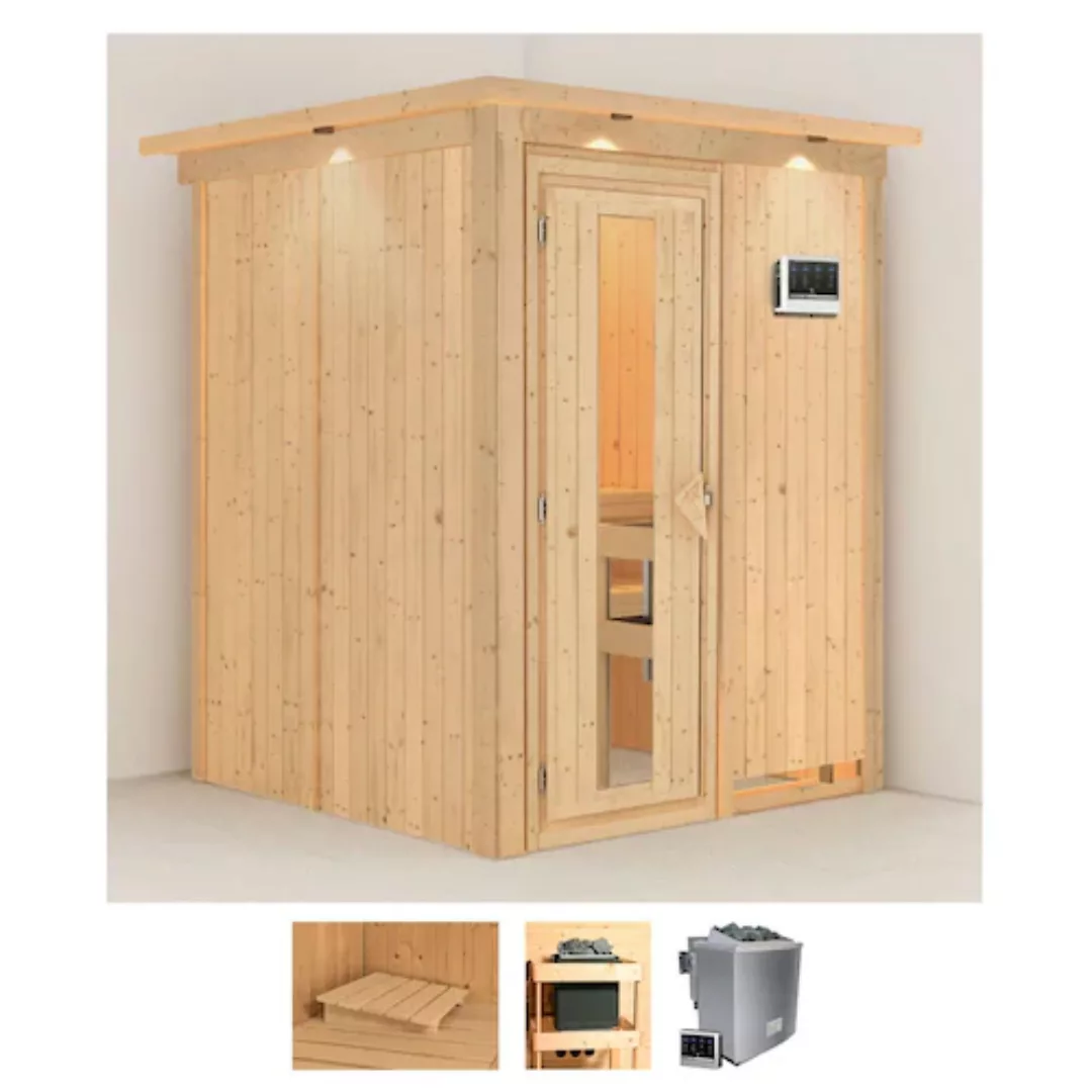 Karibu Sauna »Norma«, (Set), 9 KW-Bio-Ofen mit externer Steuerung günstig online kaufen
