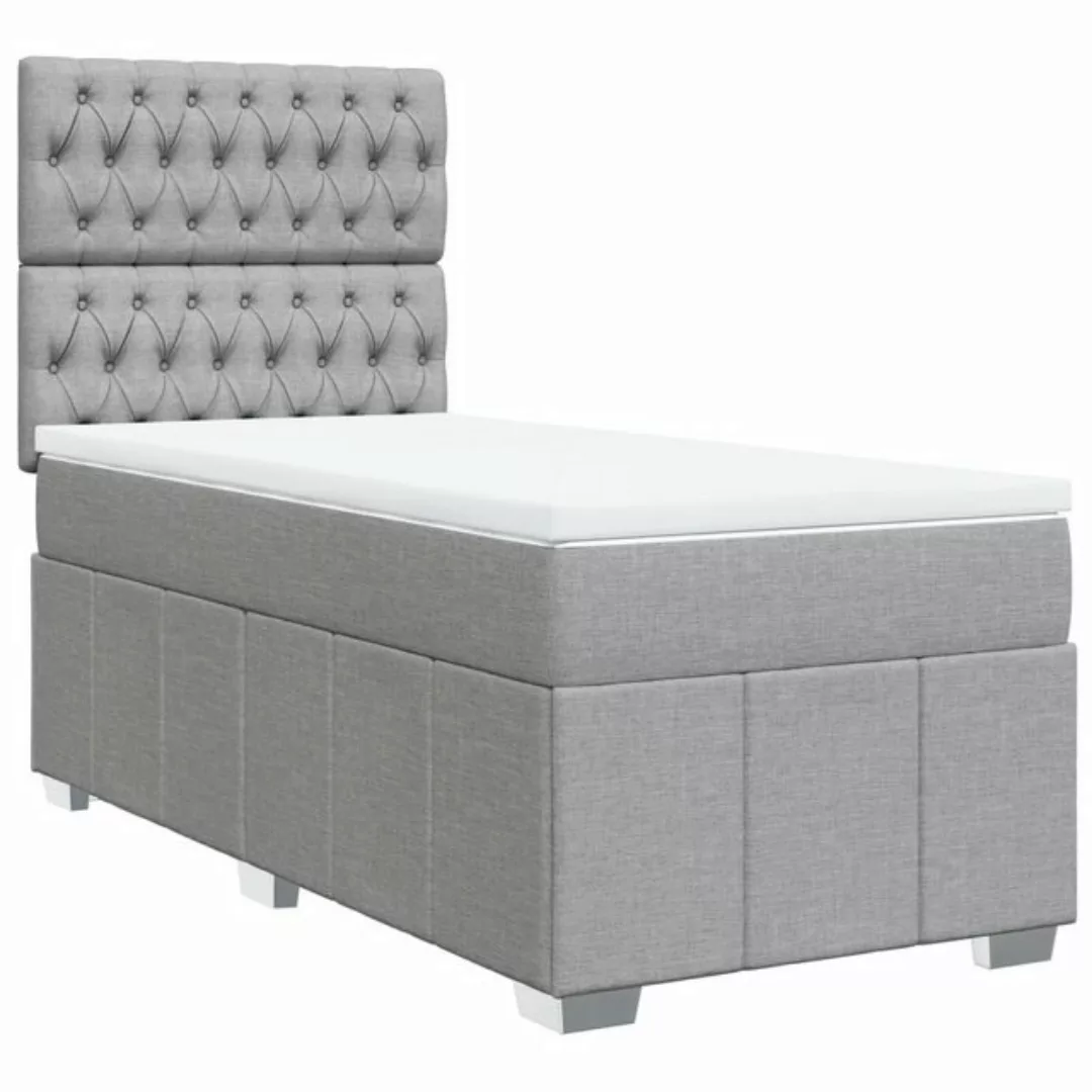 vidaXL Bett Boxspringbett mit Matratze Hellgrau 80x200 cm Stoff günstig online kaufen