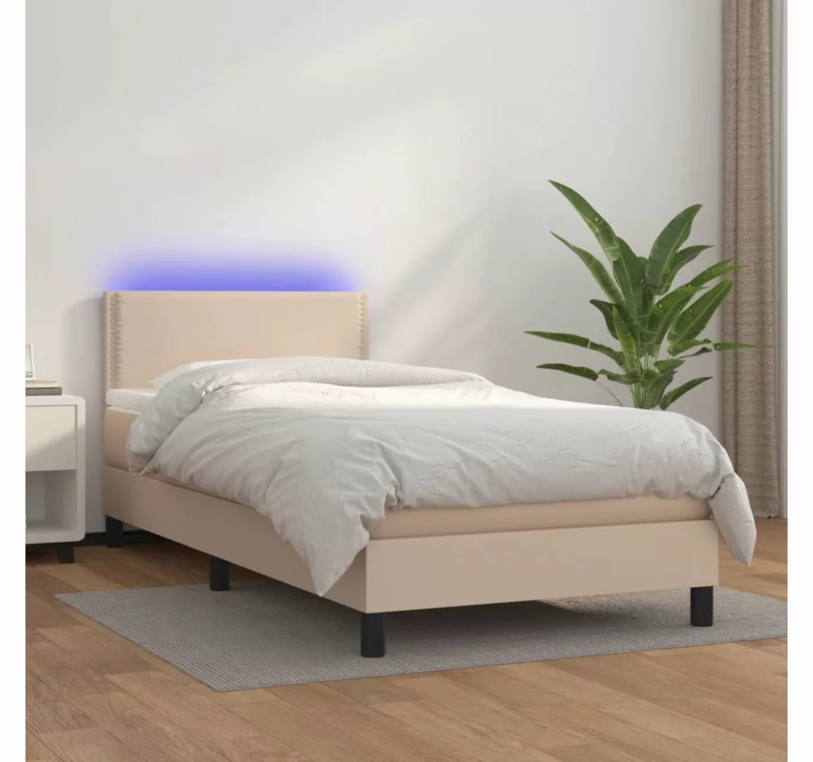 vidaXL Boxspringbett Bett Boxspringbett mit Matratze & LED Kunstleder (80 x günstig online kaufen