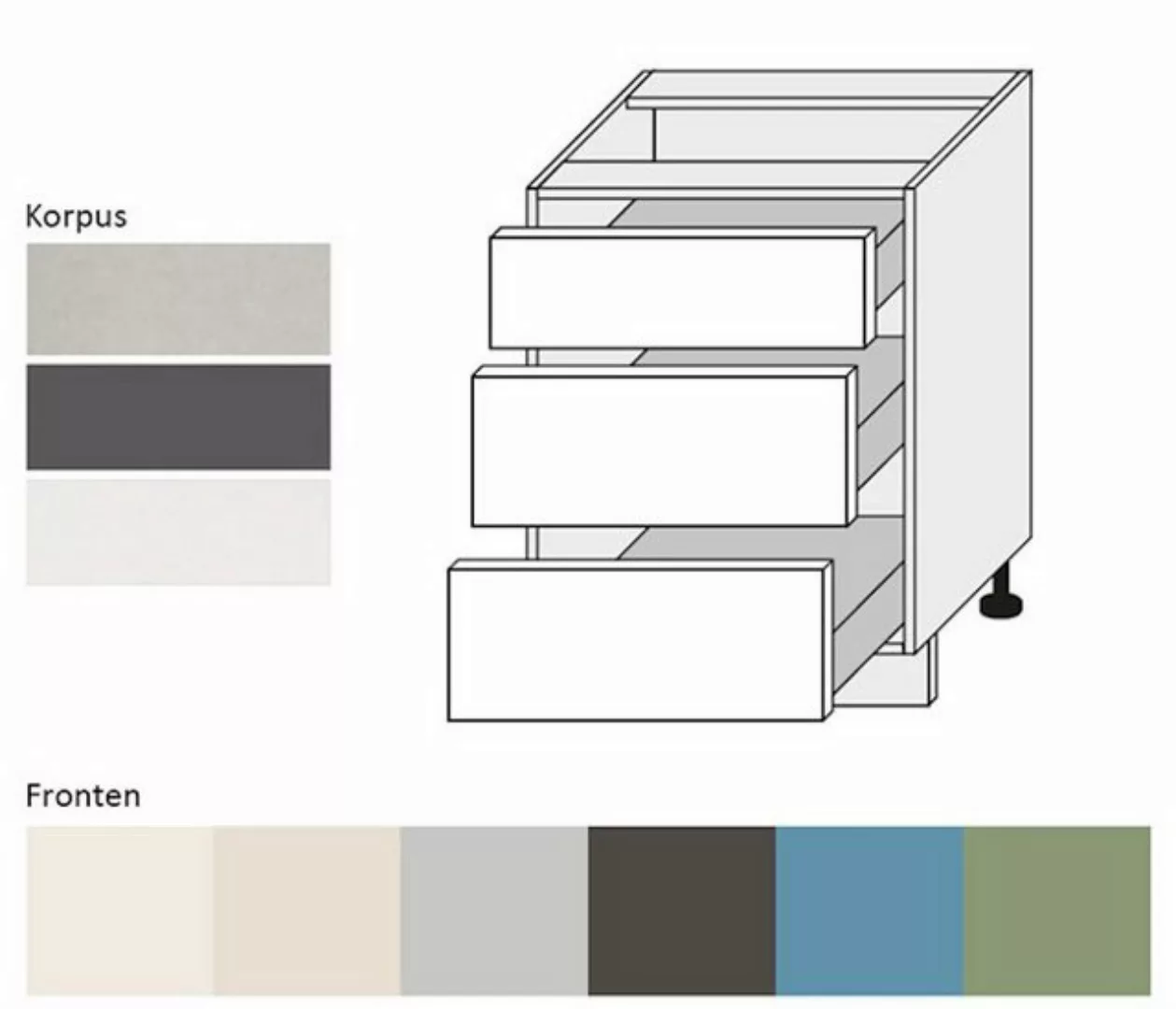 Feldmann-Wohnen Unterschrank Amaro (Amaro, 1-St) 60cm Front- & Korpusfarbe günstig online kaufen