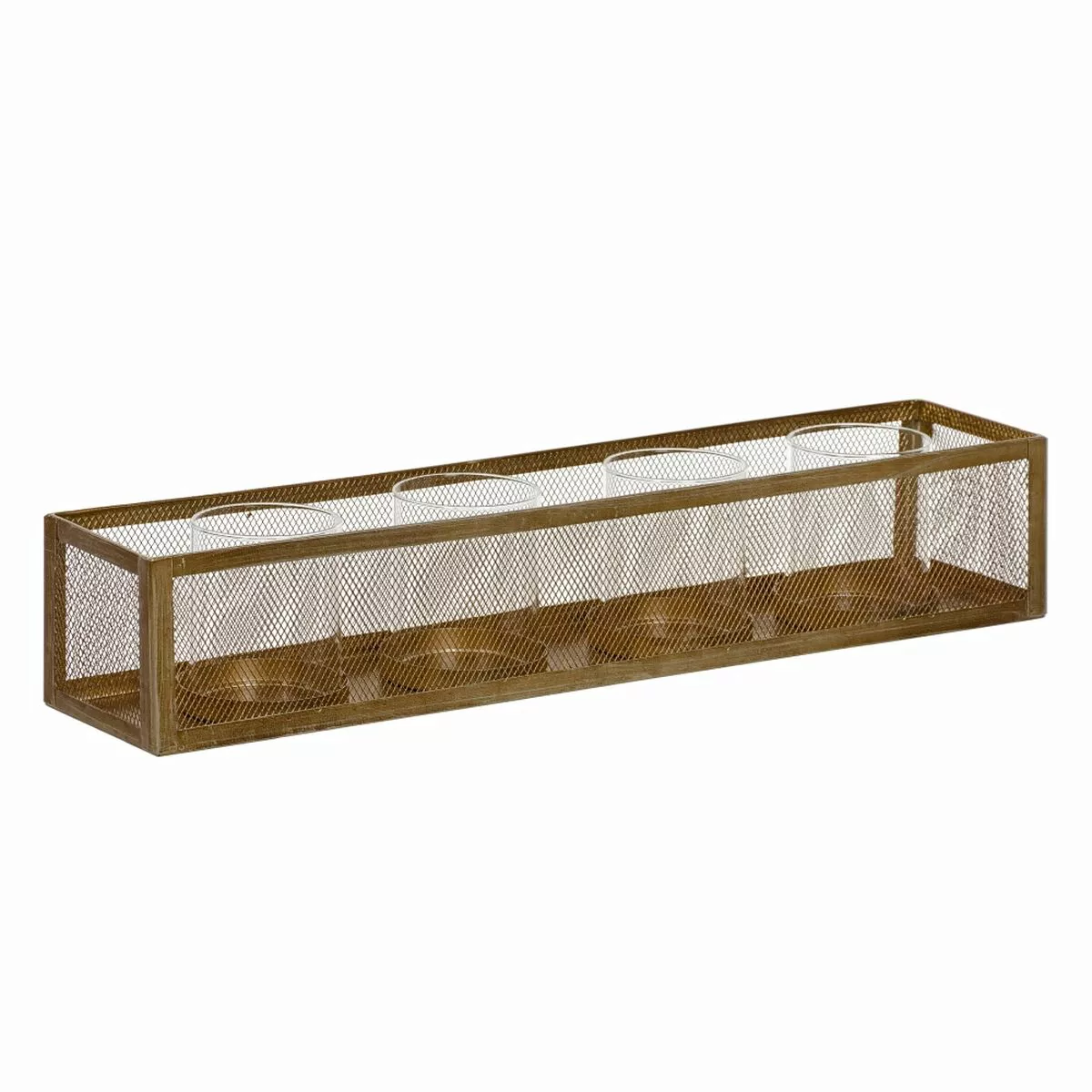 Kerzenschale 56 X 12 X 10 Cm Kristall Gold Metall günstig online kaufen