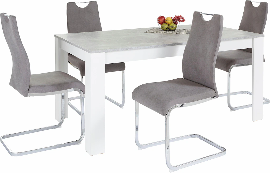 Homexperts Essgruppe "Zabona", (Set, 5 tlg.), 4 Stühle und 1 Tisch günstig online kaufen