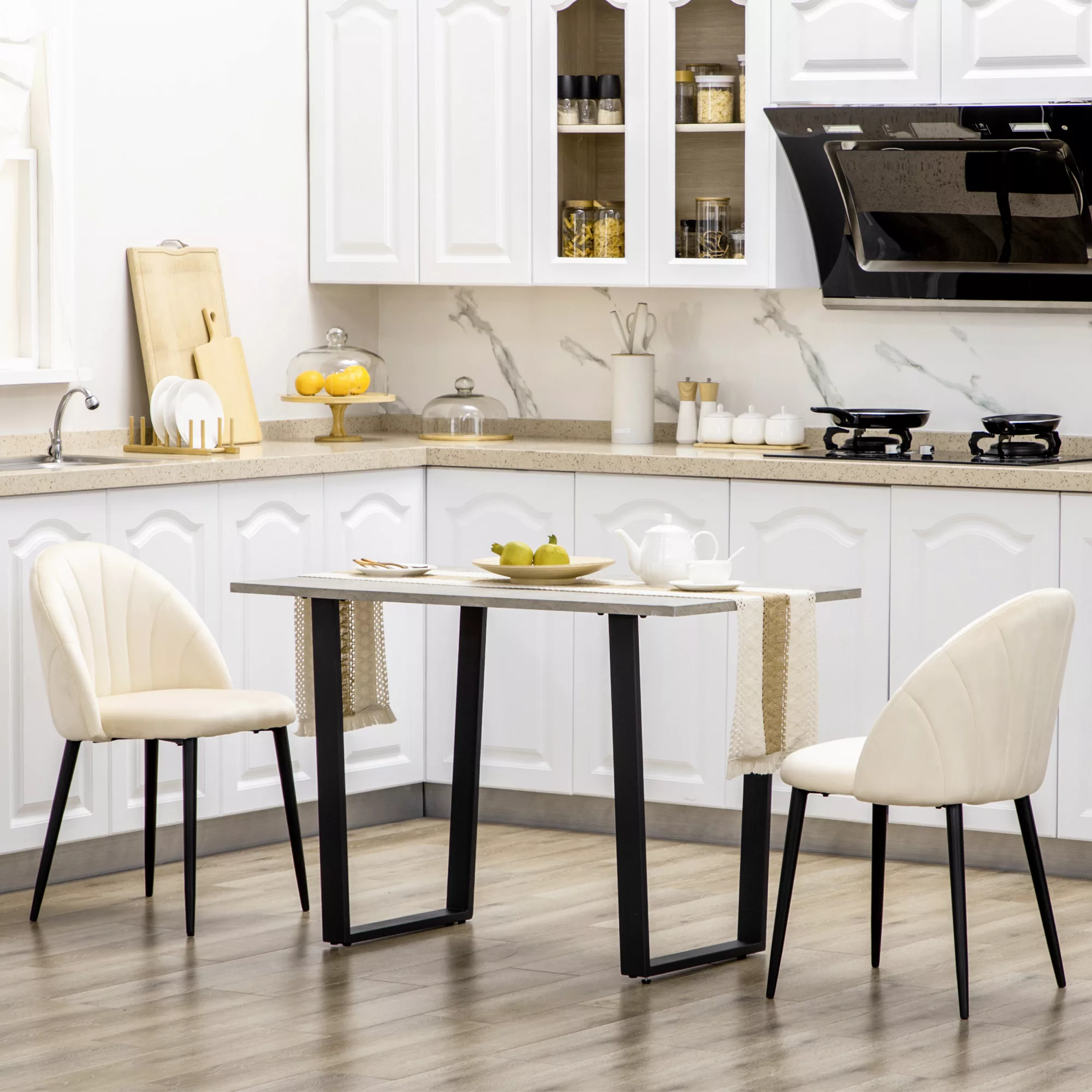 HOMCOM 2er-Set Esszimmerstühle  Komfortabler Küchenstuhl, Polsterstuhl mit günstig online kaufen