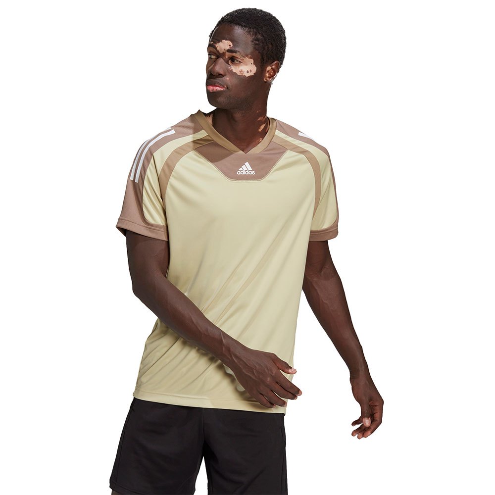 Adidas Training Kurzärmeliges T-shirt L Sandy Beige / Chalky Brown / White günstig online kaufen