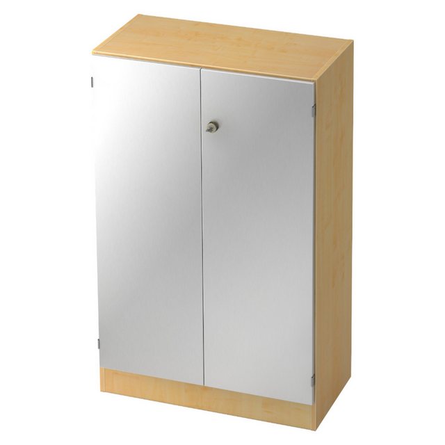 bümö Aktenschrank office Büroschrank - 3 Ordnerhöhen Dekor: Ahorn/Silber günstig online kaufen