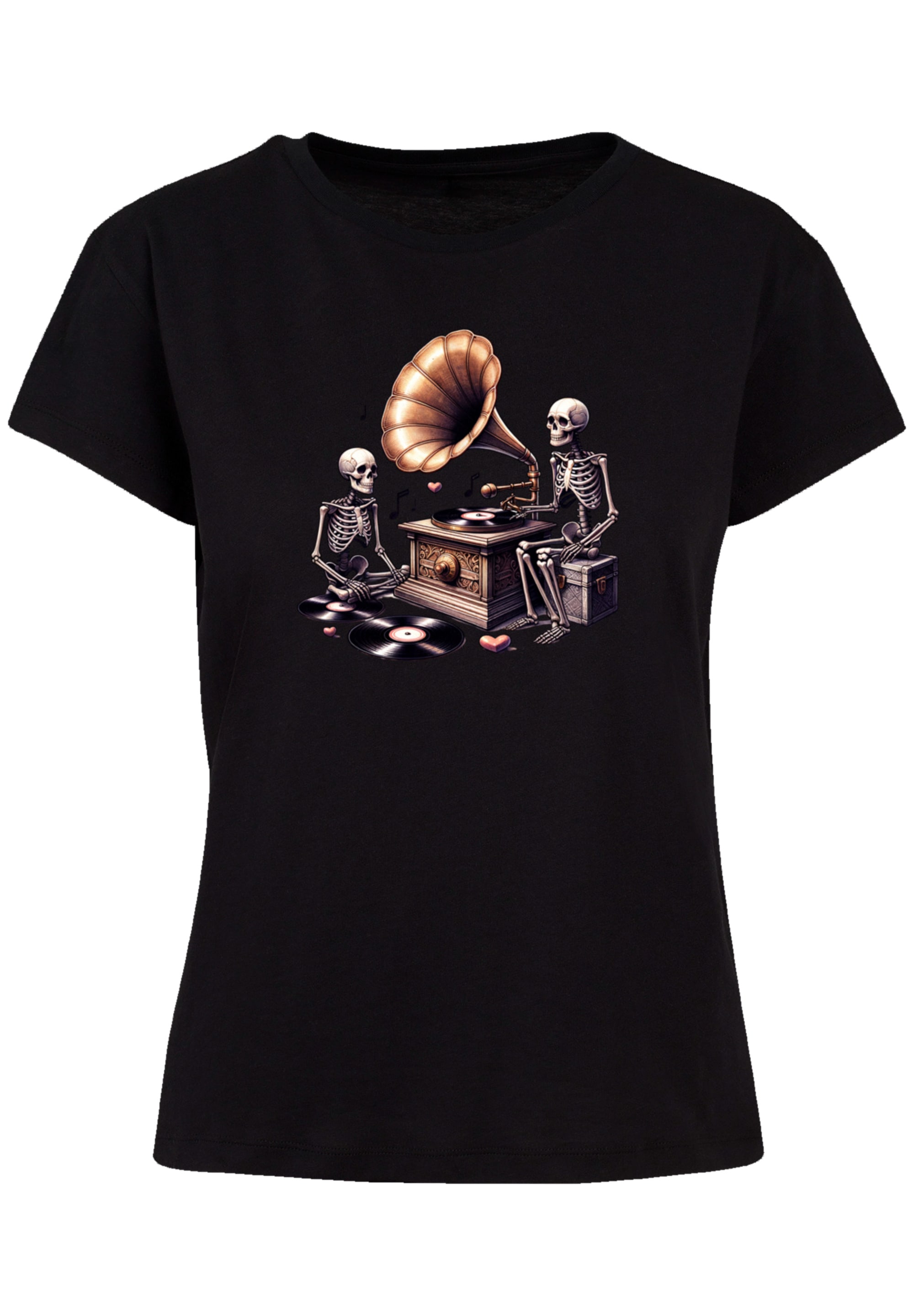 F4NT4STIC T-Shirt "Gothic Skeleton Vintage Plattenspieler", Premium Qualitä günstig online kaufen