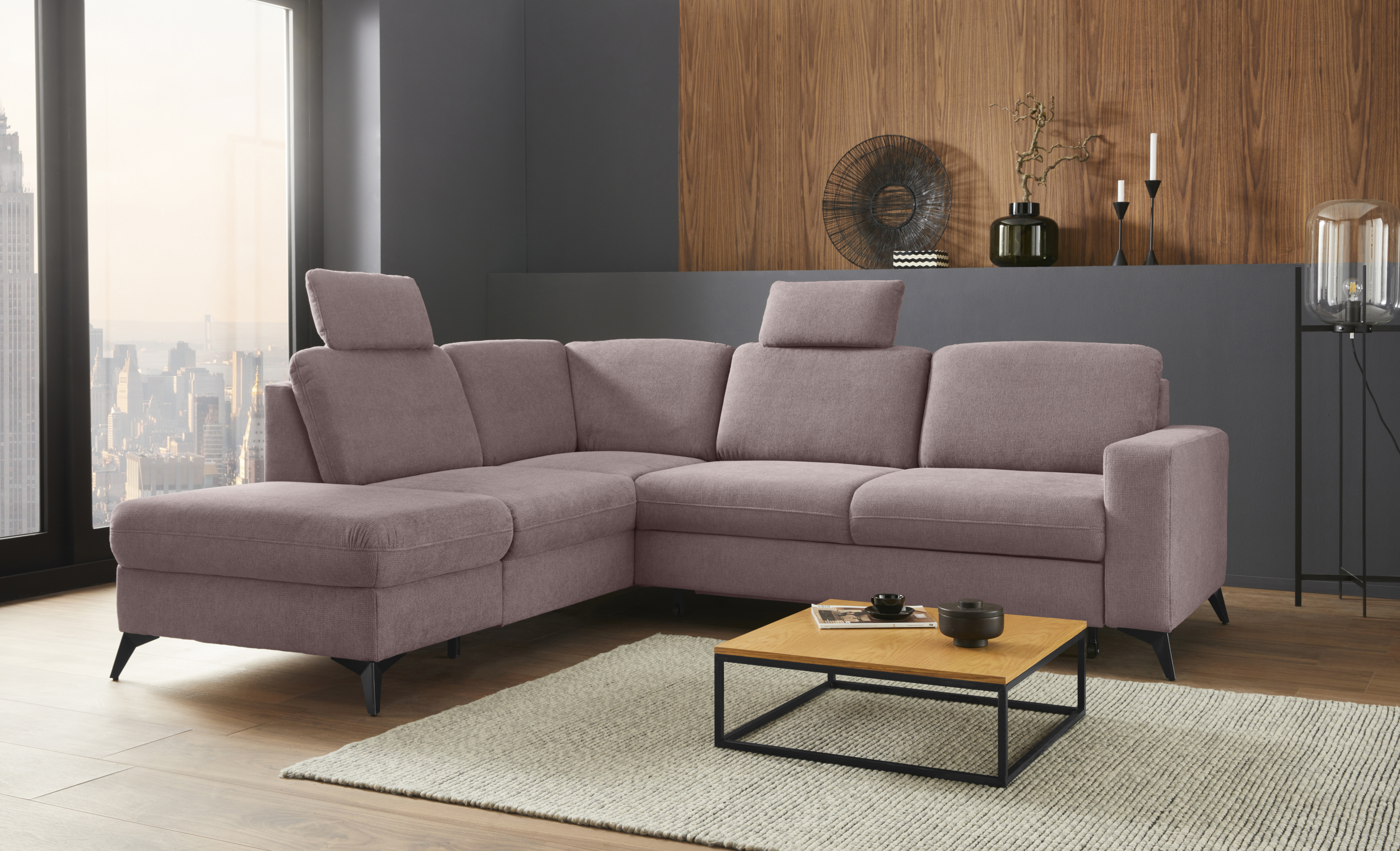 Places of Style Ecksofa "Lolland L-Form", Wahlweise mit Bettfunktion und St günstig online kaufen