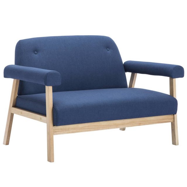 vidaXL Sofa 2-Sitzer-Sofa Stoff Blau Couch günstig online kaufen