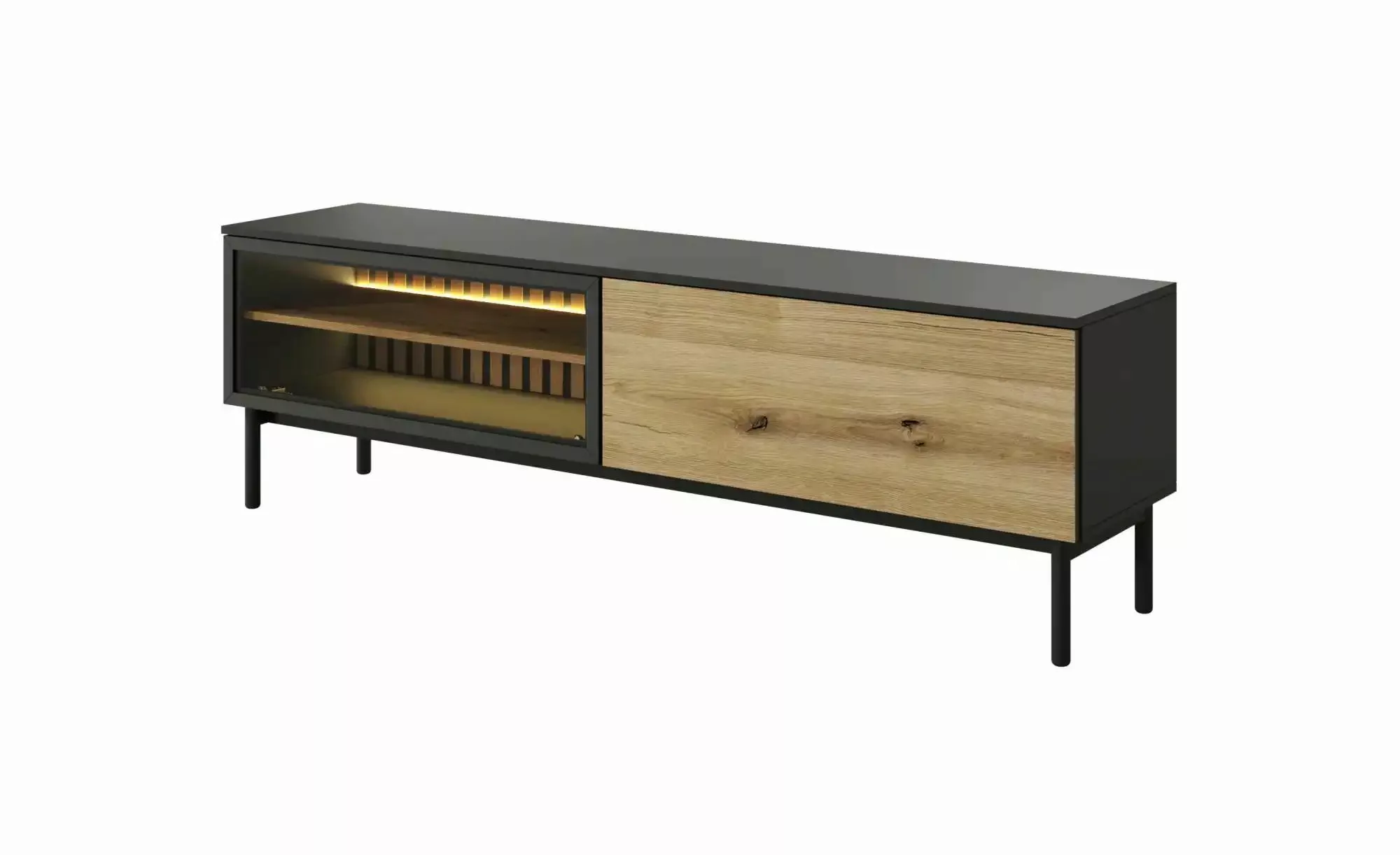 Lowboard  Lango ¦ schwarz ¦ Maße (cm): B: 179,9 H: 54,8 Kommoden & Sideboar günstig online kaufen