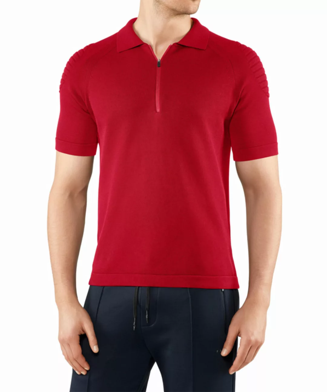 FALKE Herren Polo-Shirt, S, Rot, Uni, Baumwolle, 60087-878401 günstig online kaufen
