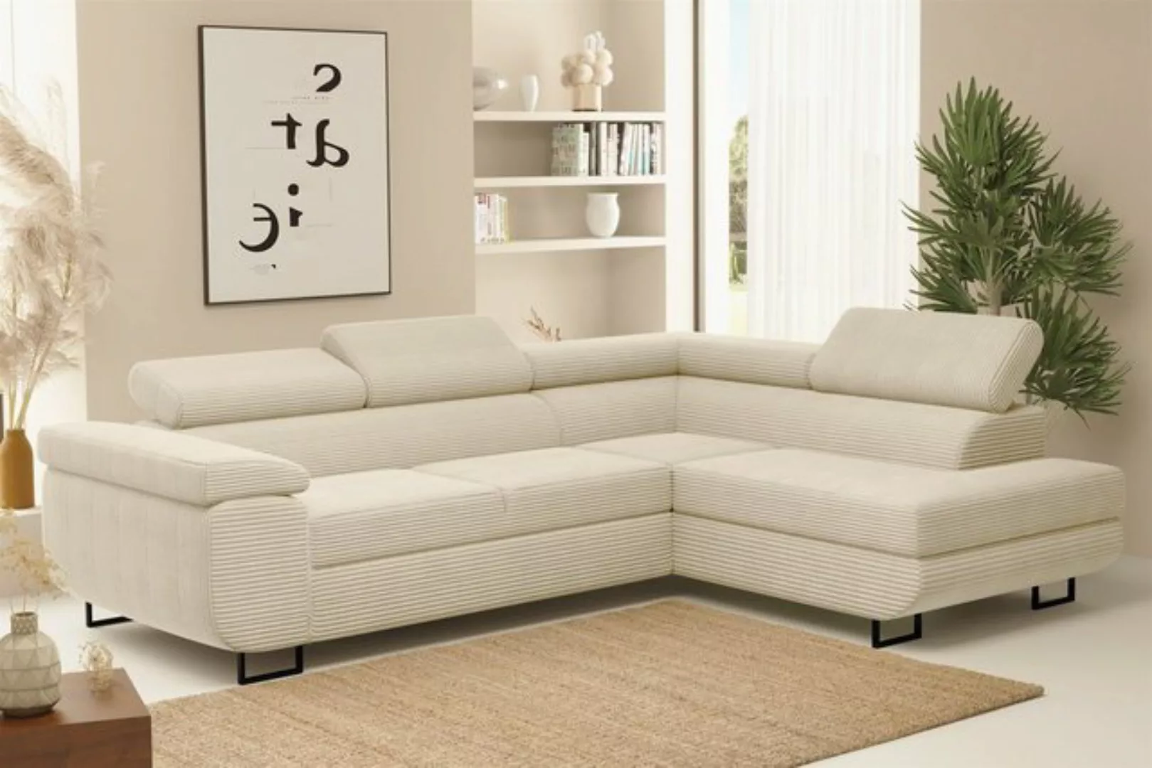 Fun Möbel Ecksofa Schlafsofa Sofa METZ Stoff Poso, Ottomane Rechts oder Lin günstig online kaufen