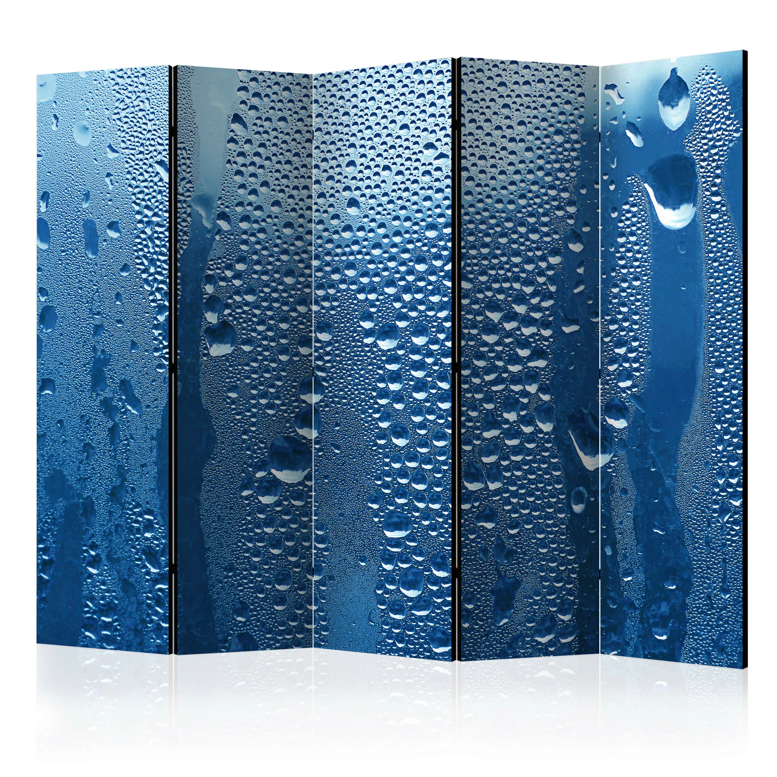 5-teiliges Paravent - Water Drops On Blue Glass Ii [room Dividers] günstig online kaufen