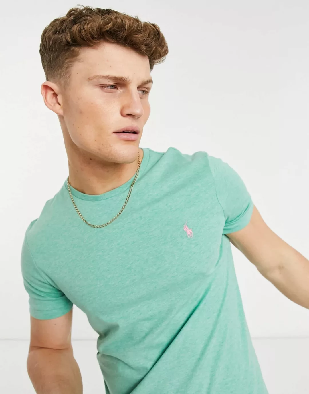 Polo Ralph Lauren – T-Shirt mit Polospieler-Logo in Resort-Kalkgrün günstig online kaufen