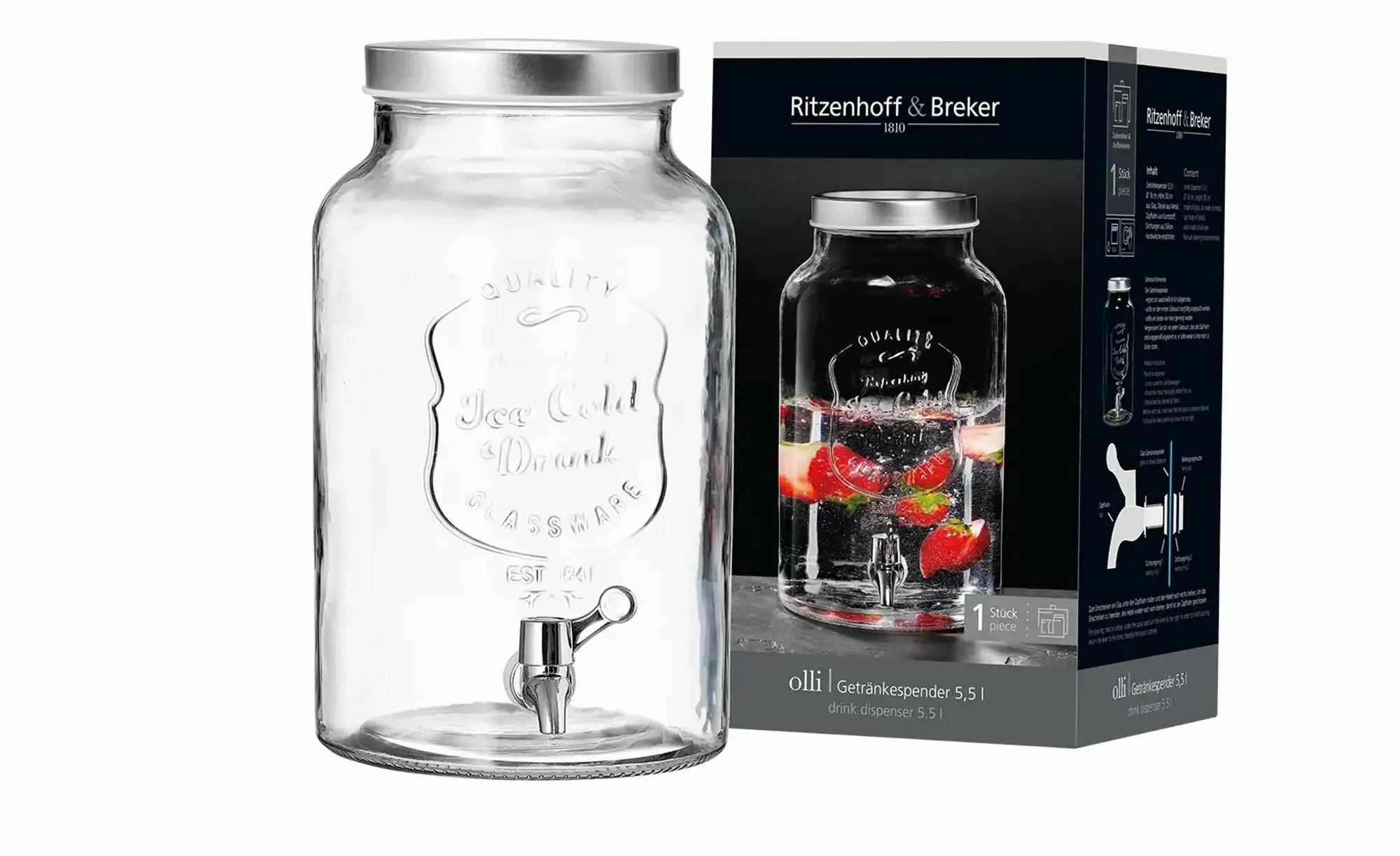 Ritzenhoff & Breker Getränkespender   ¦ transparent/klar ¦ Glas Gläser & Ka günstig online kaufen