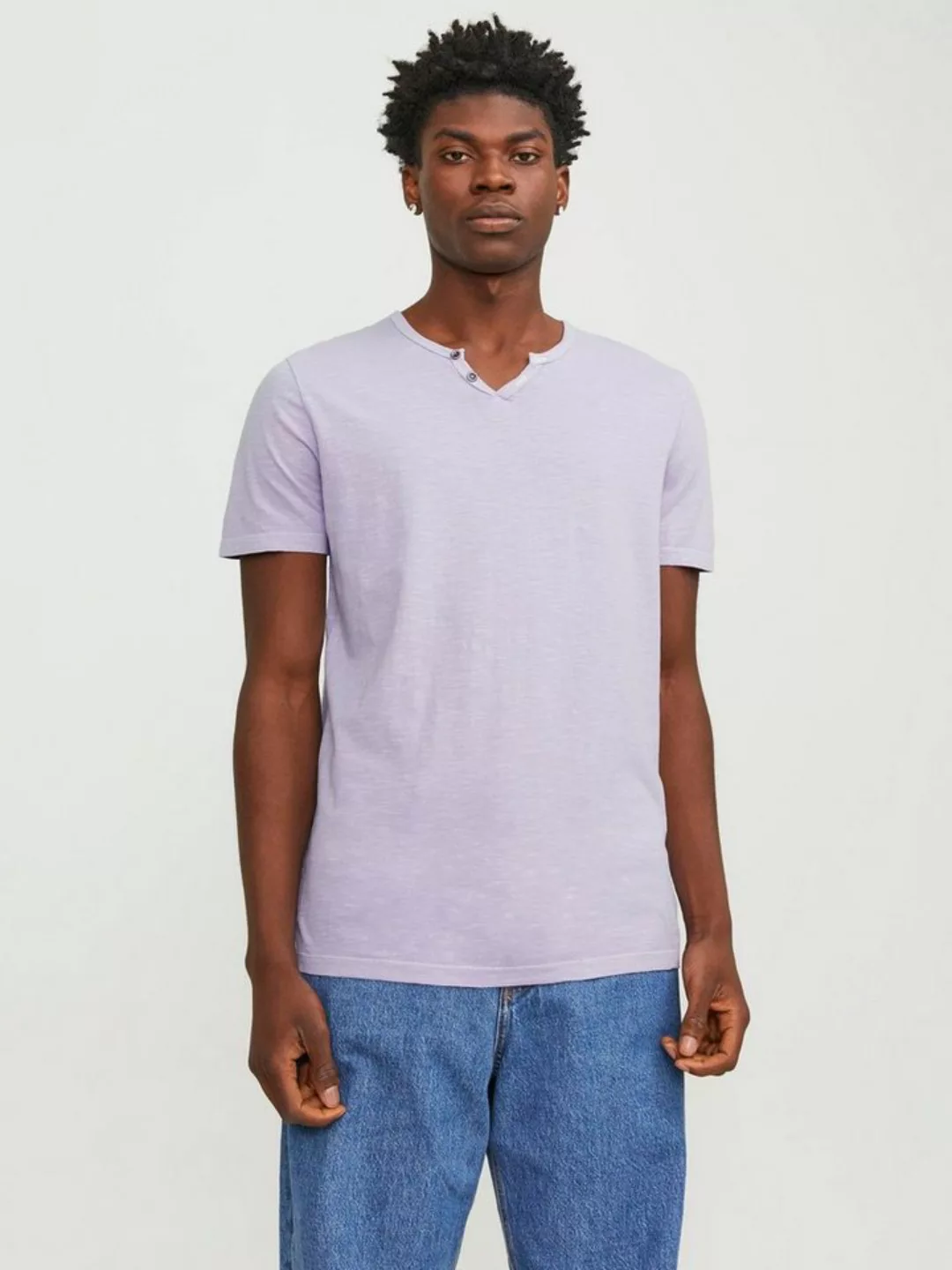 Jack & Jones T-Shirt JJESPLIT NECK TEE SS NOOS mit V-Ausschnitt günstig online kaufen