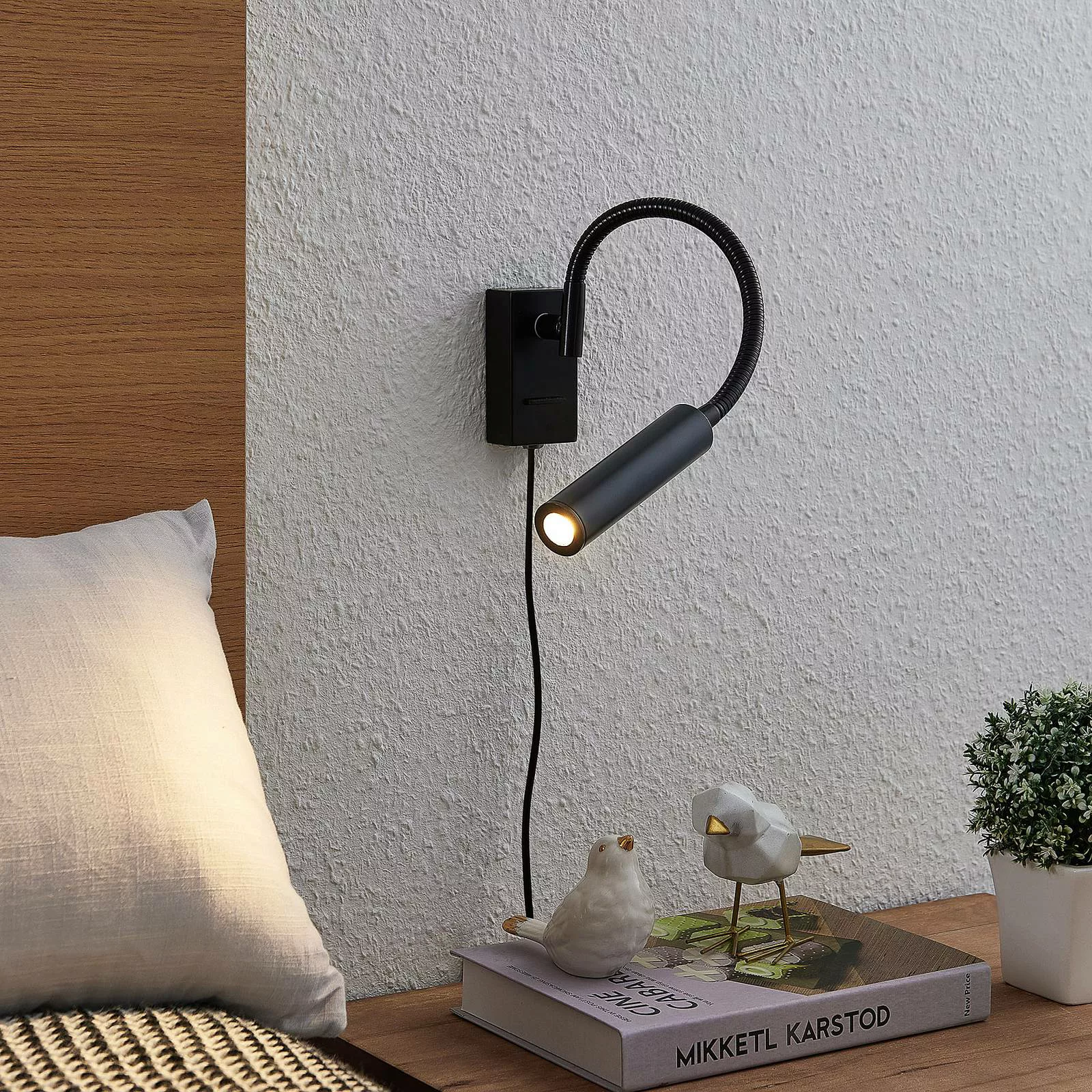 Lucande Anaella LED-Wandleuchte, schwarz, 47 cm günstig online kaufen