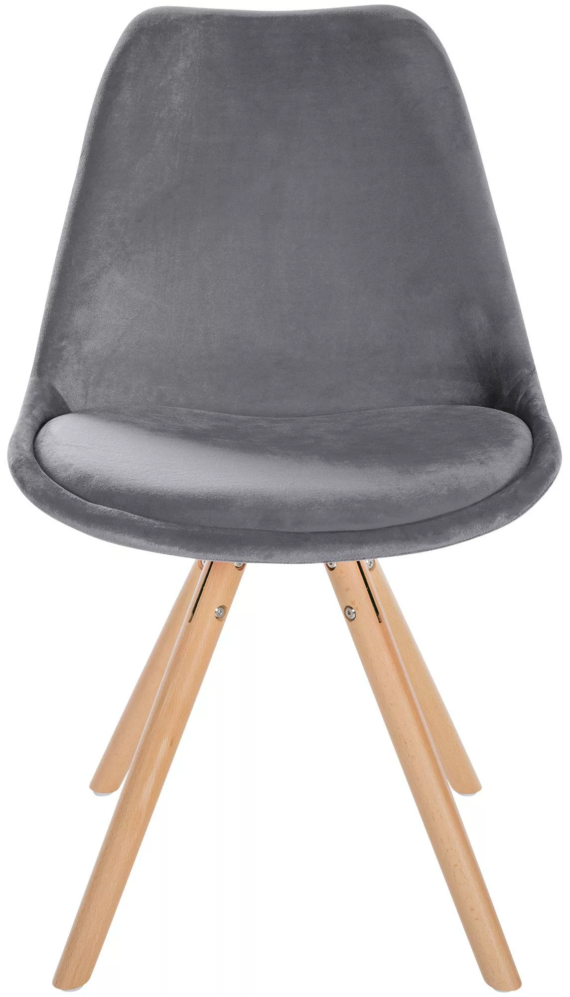 Stuhl Sofia Samt Rund Grau günstig online kaufen