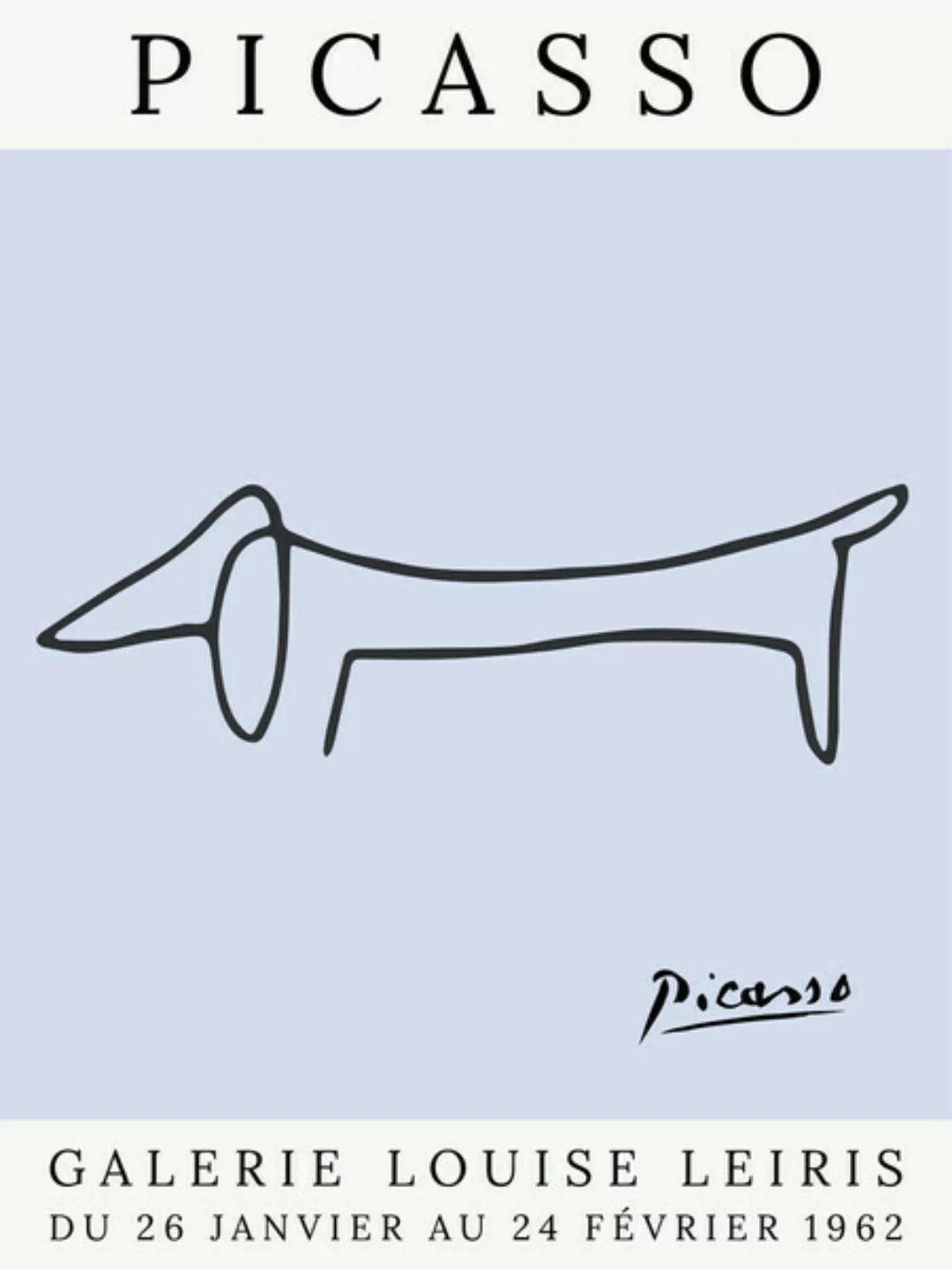 Poster / Leinwandbild - Picasso Hund – Blau günstig online kaufen