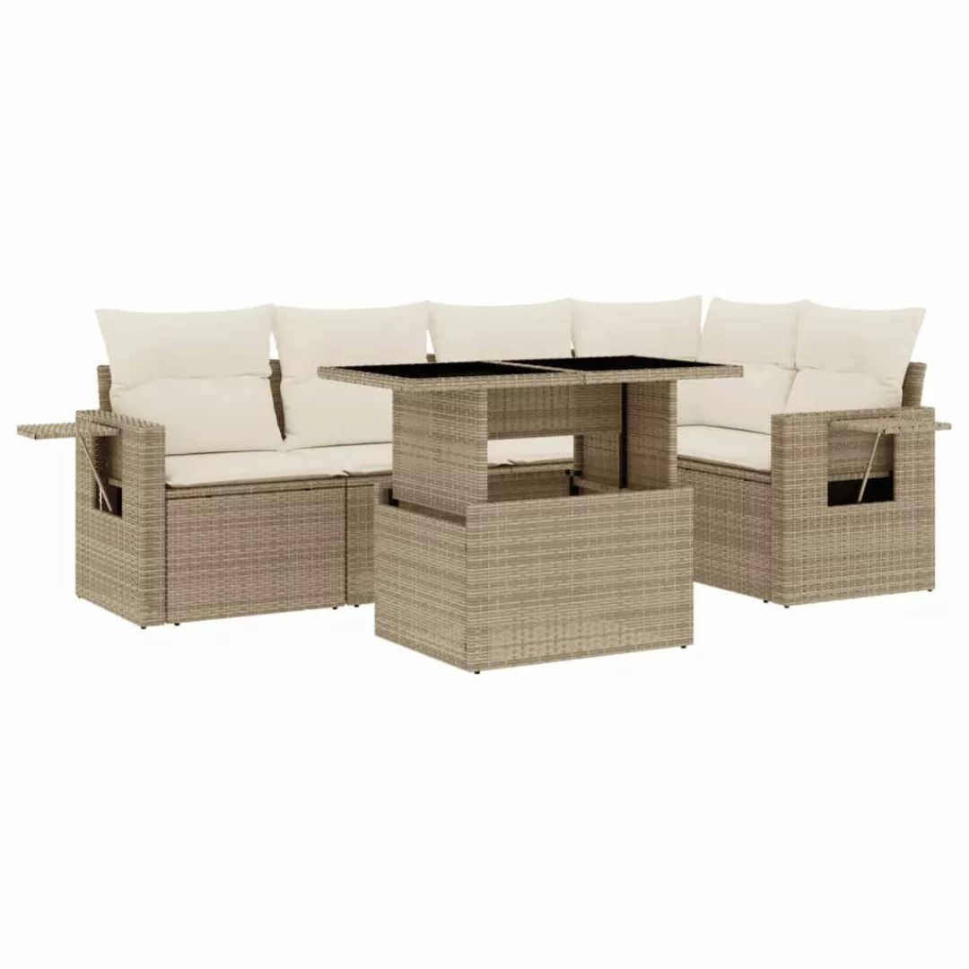 vidaXL Gartenlounge-Set 6-tlg. Garten-Sofagarnitur mit Kissen günstig online kaufen