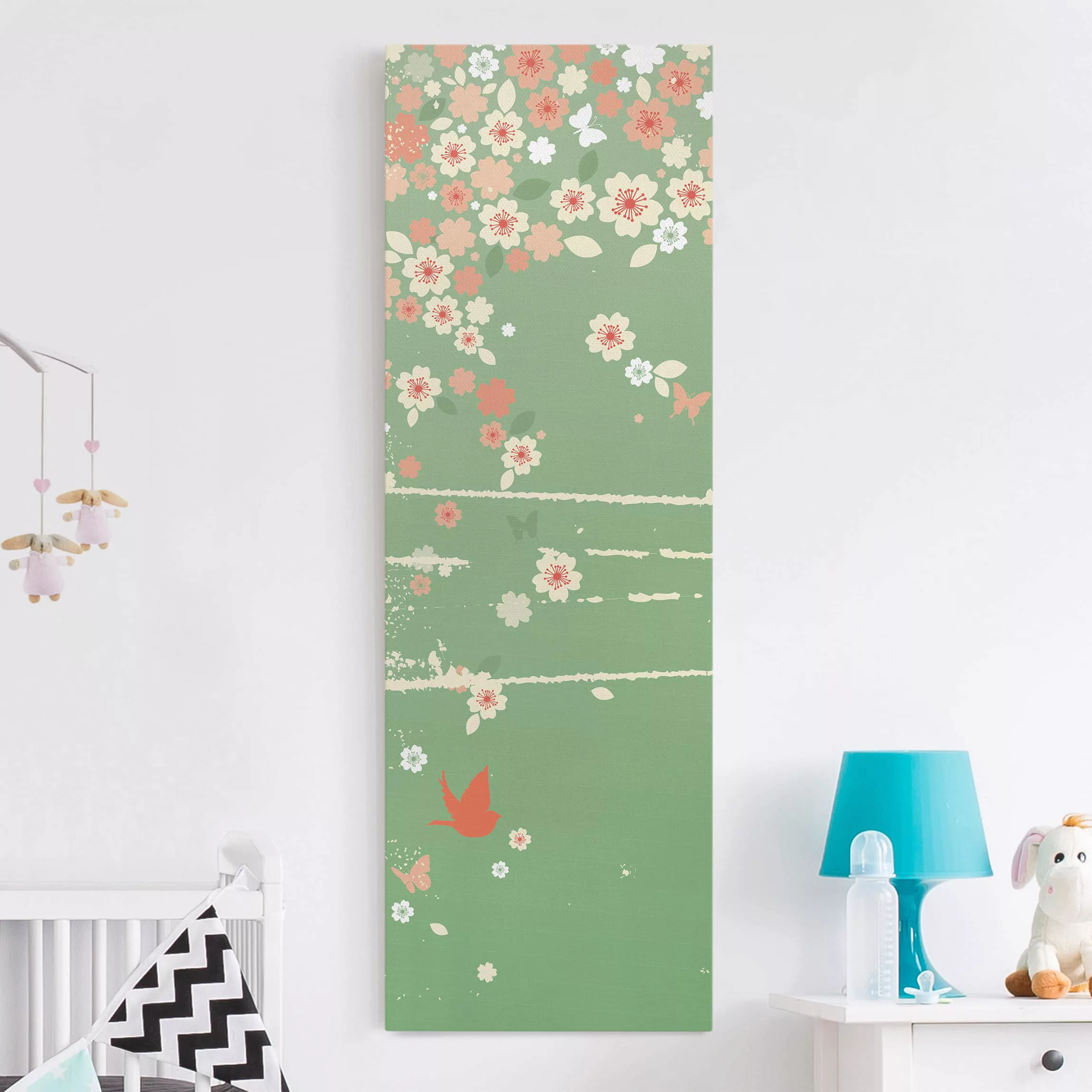 Leinwandbild Blumen - Hochformat Spring Background günstig online kaufen