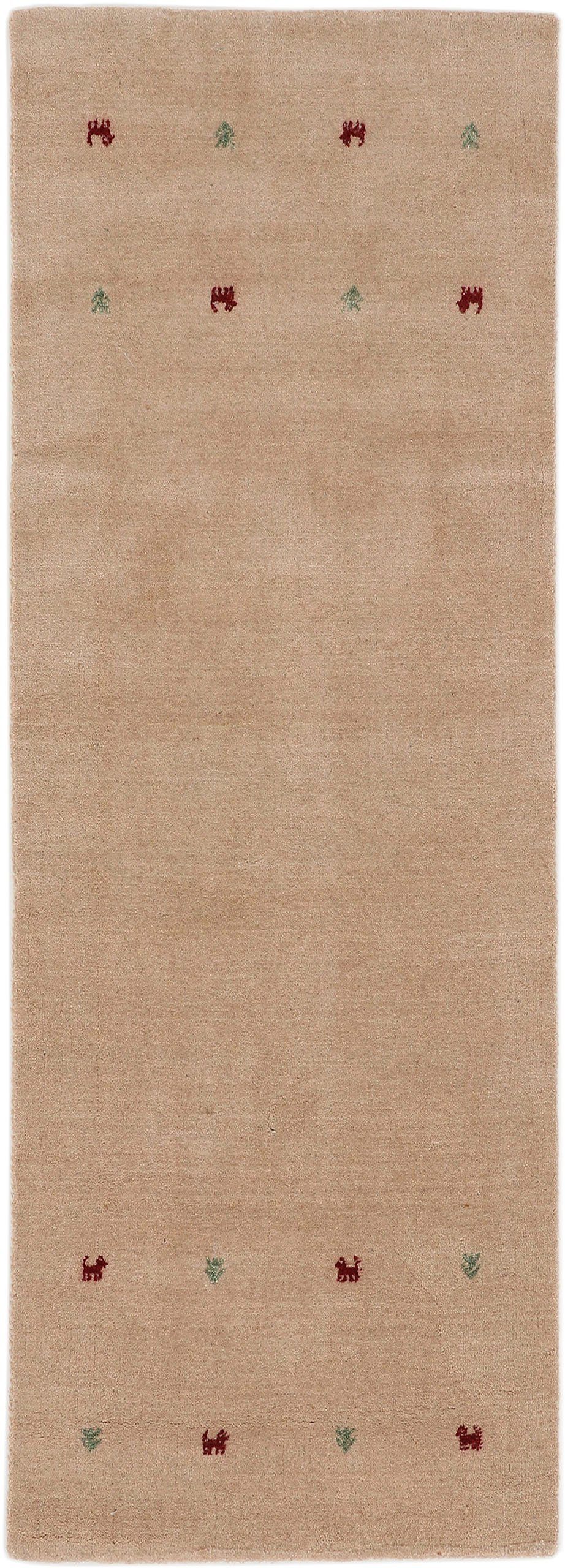 carpetfine Wollteppich »Gabbeh Uni, auch als Läufer und Rund erhältlich«, r günstig online kaufen