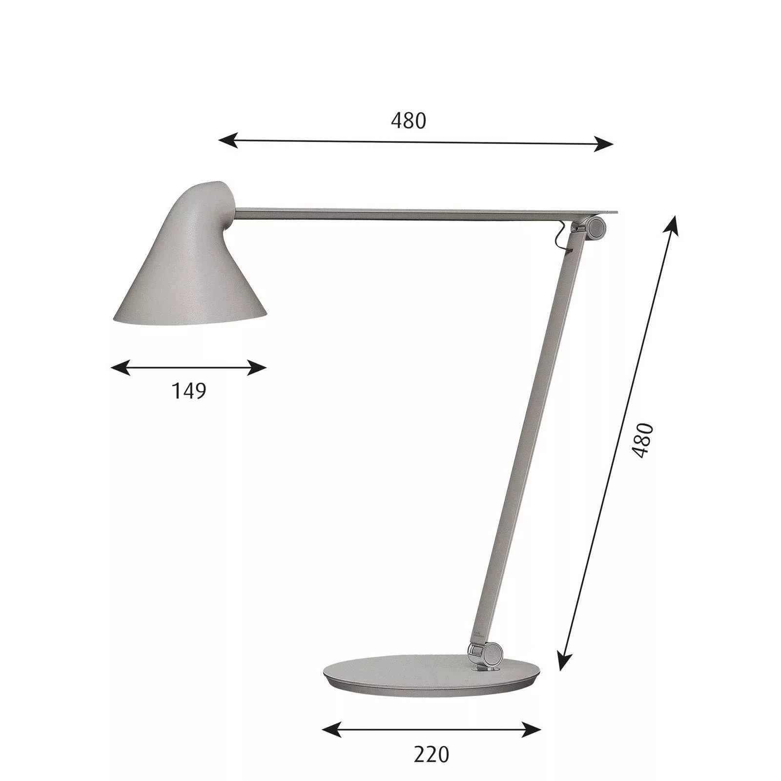 Louis Poulsen NJP Tischlampe Fuß 2.700 K hellgrau günstig online kaufen