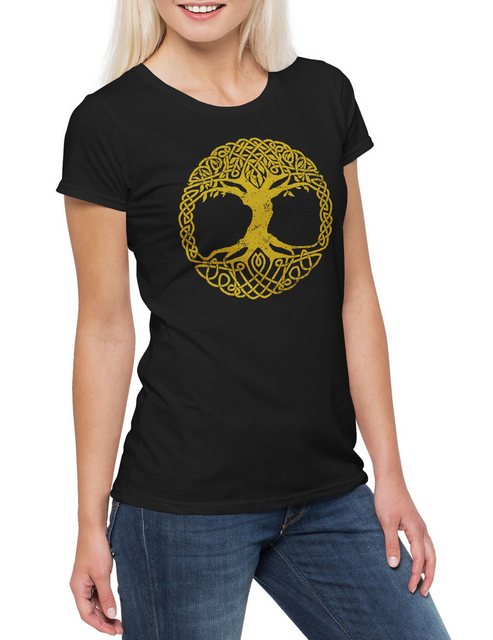 Urban Backwoods Print-Shirt Yggdrasil Tree Logo IV Damen T-Shirt Arsen Tyr günstig online kaufen