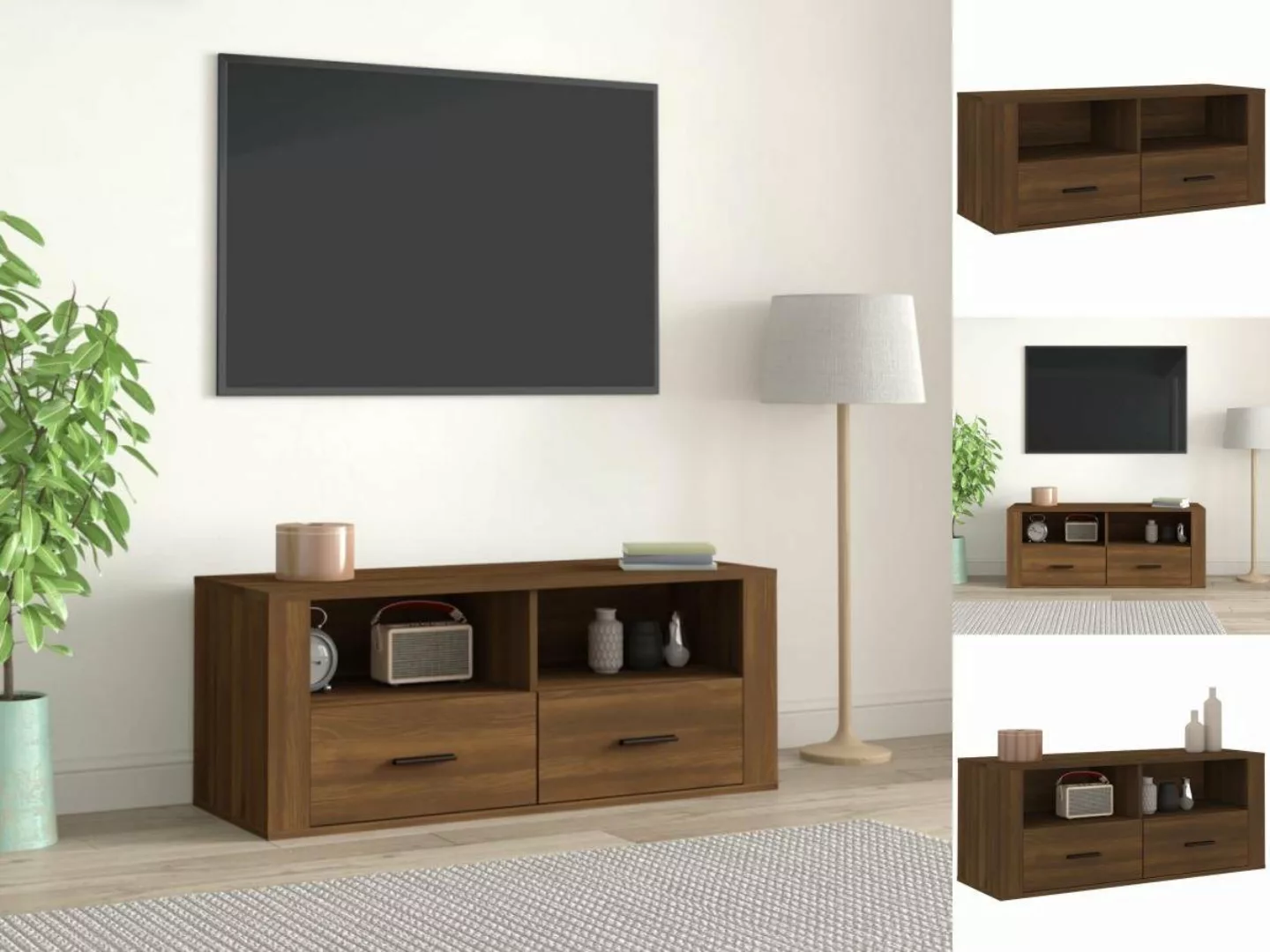 vidaXL TV-Schrank TV-Schrank Braun Eichen-Optik 100x35x40 cm Spanplatte Low günstig online kaufen