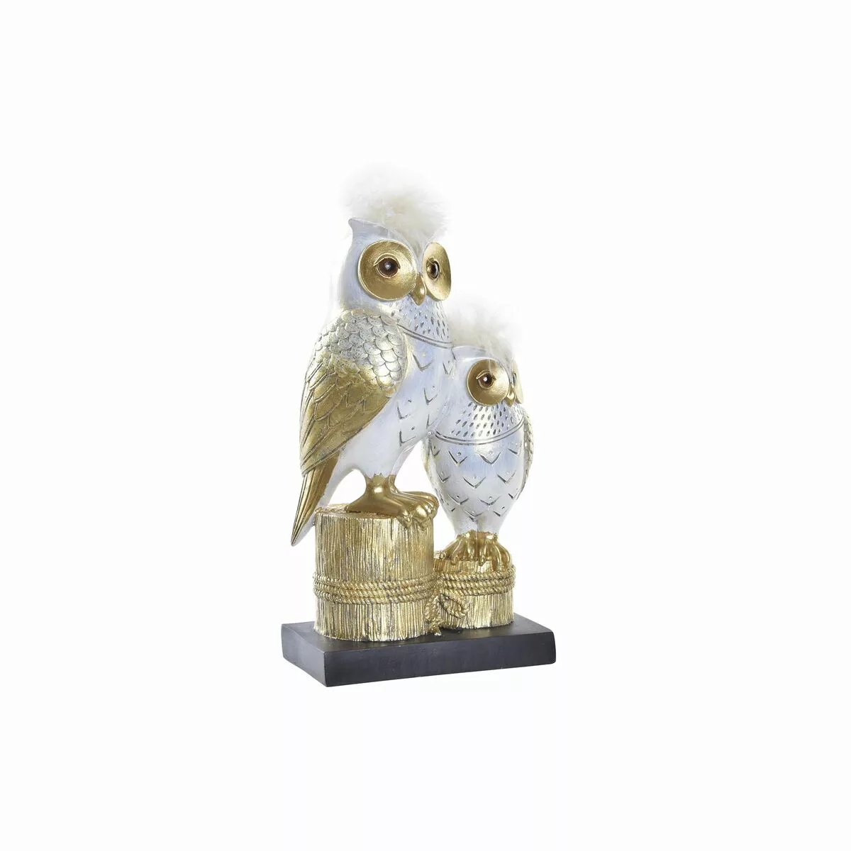 Deko-figur Dkd Home Decor Eulen Golden Weiß Harz Traditionell (14,5 X 9 X 2 günstig online kaufen