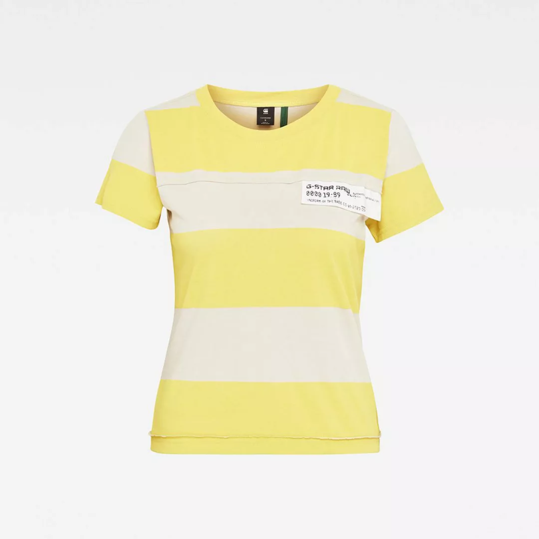 G-star Slim Fit Wide Stripe Kurzarm T-shirt L Whitebait/Bright Yellow Cab R günstig online kaufen