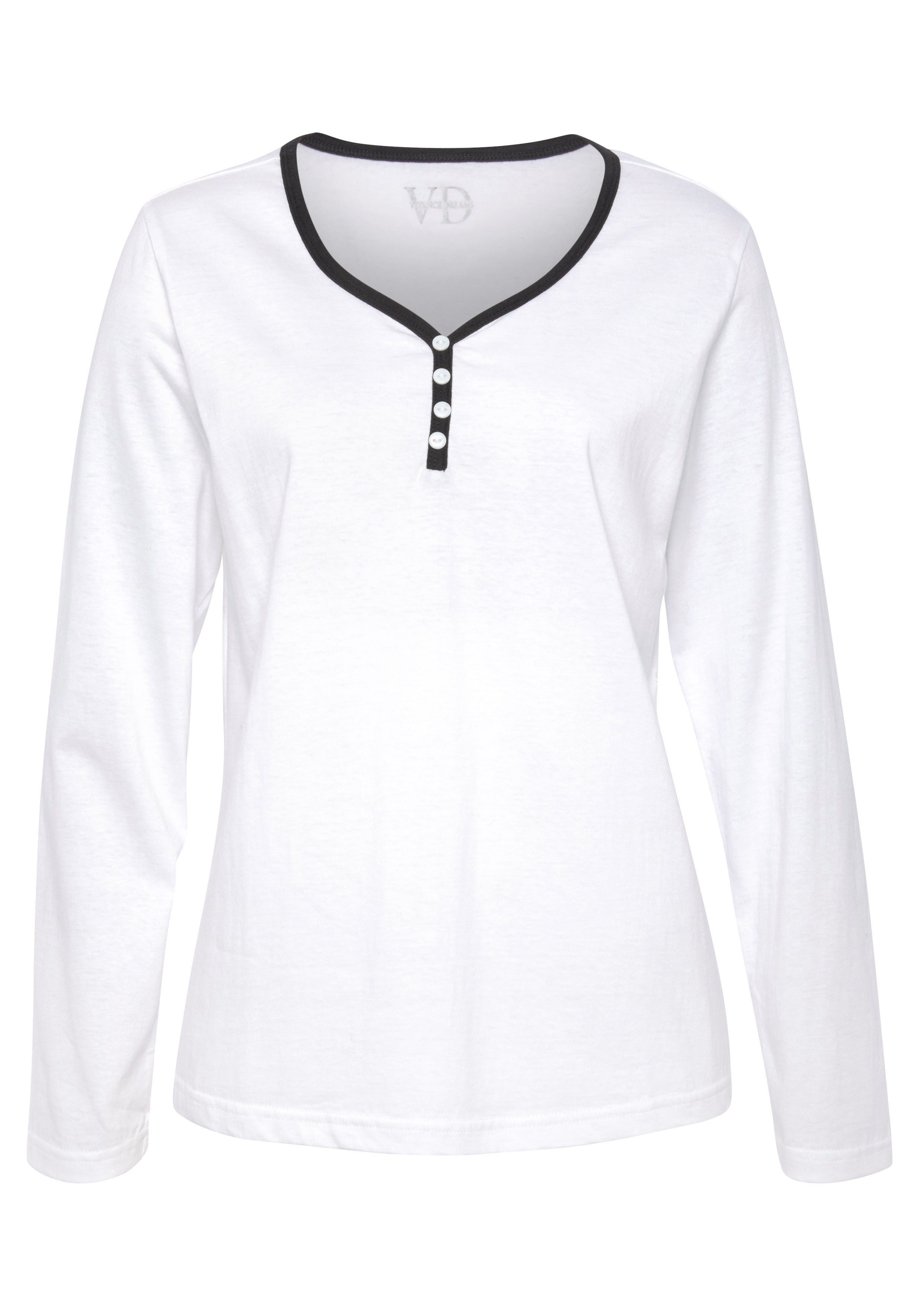 Vivance Dreams Pyjamaoberteil mit Paspel und günstig online kaufen