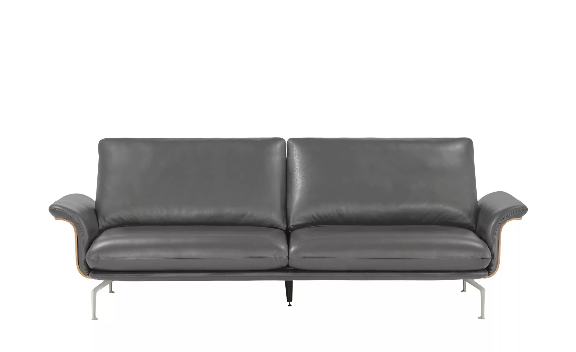 Nils Olsen Ledersofa  Alva - grau - 244 cm - 87 cm - 101 cm - Polstermöbel günstig online kaufen