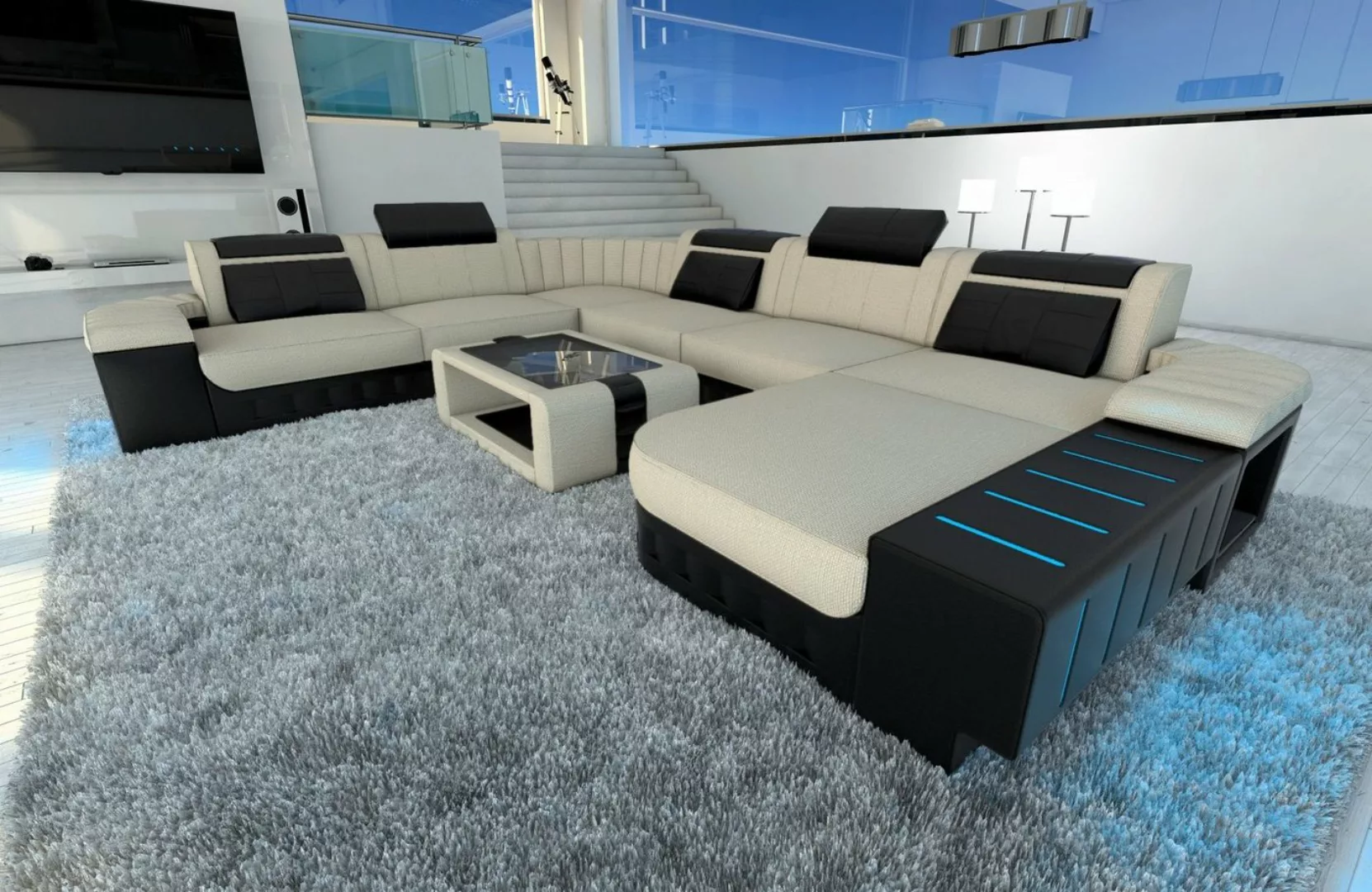 Sofa Dreams Wohnlandschaft Sofa Couch Stoff Bellagio XXL U Form Polster Sto günstig online kaufen