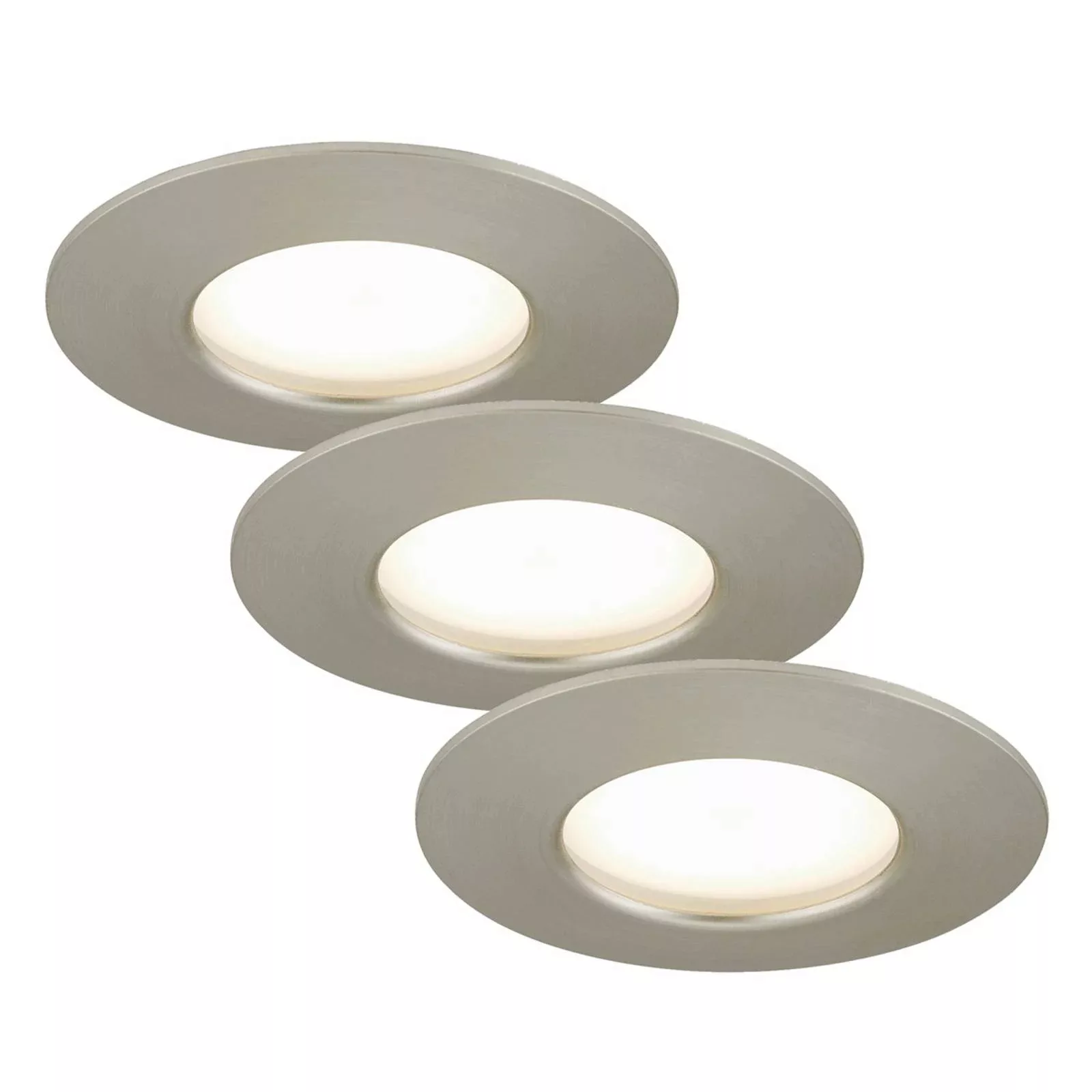 3er Set LED-Einbaustrahler Nikas IP44 nickel günstig online kaufen