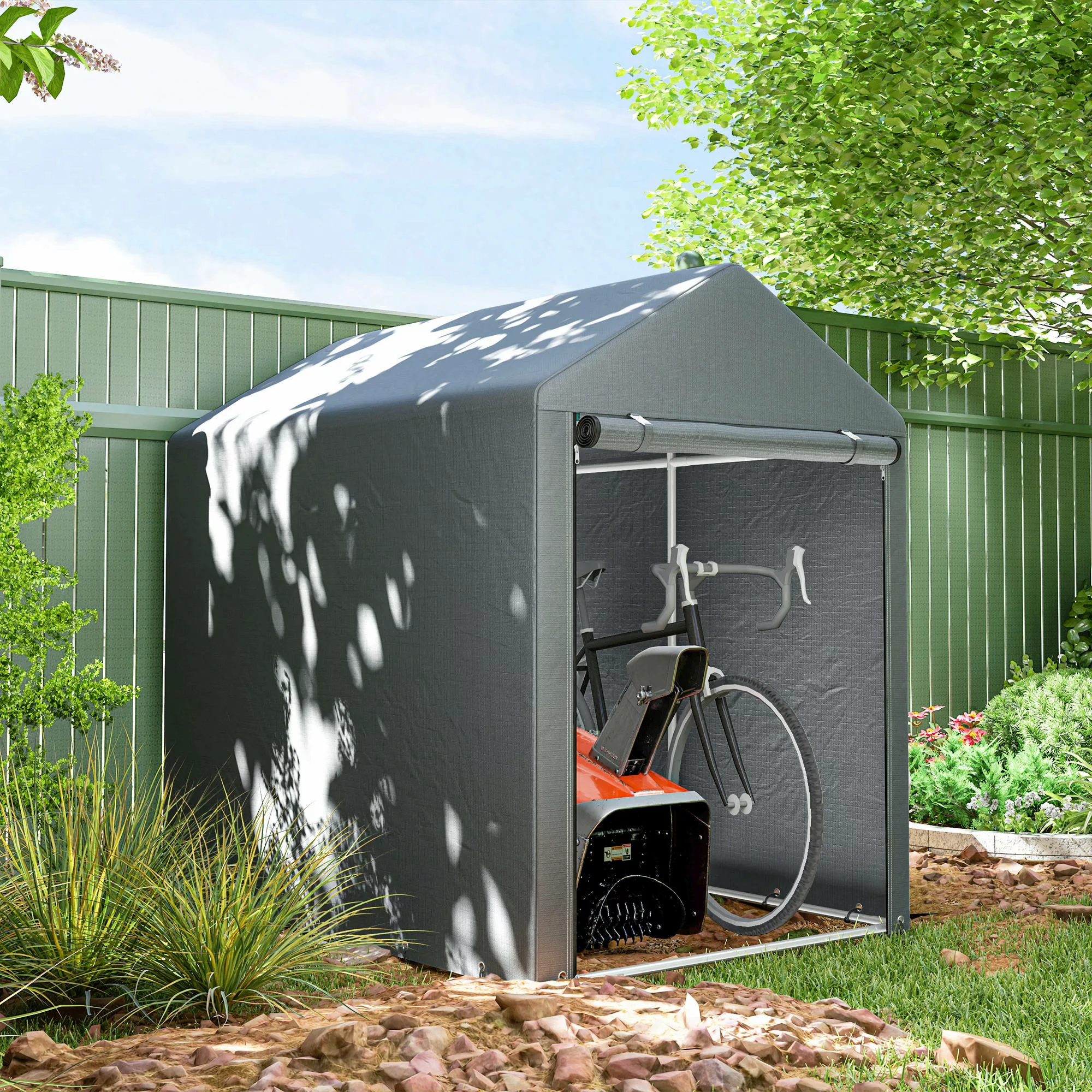 Outsunny Garagenzelt, 1,2 x 1,79 x 1,65 m Lagerzelt mit UV-Schutz, Große Re günstig online kaufen