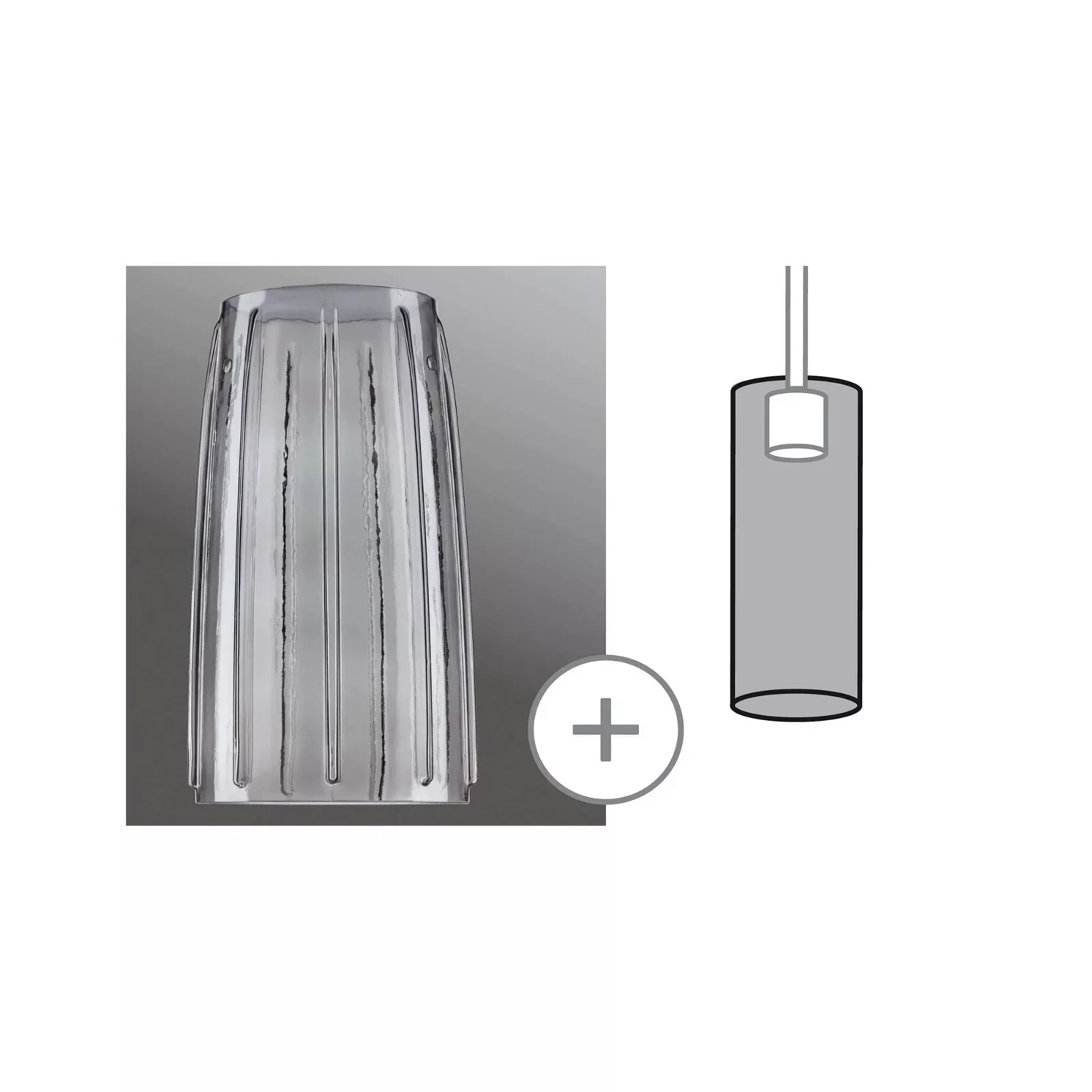 Paulmann Lampenschirm Drio, rauchgrau, Ø 15,2 cm, Glas günstig online kaufen