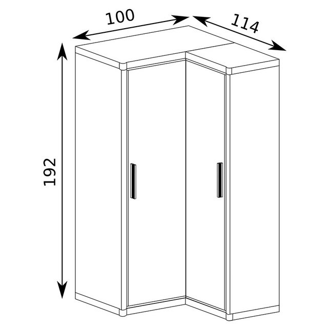 Lomadox Kleiderschrank DUNEDIN-161 Eckkleiderschrank, Trüffel Eiche günstig online kaufen