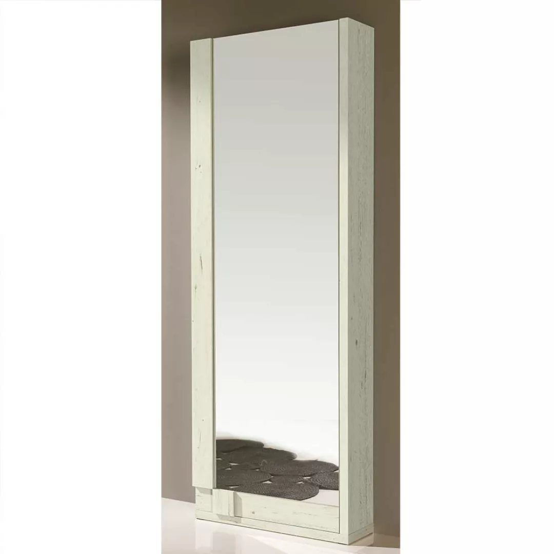 Spiegelschuhschrank in Creme Weiß 70 cm breit günstig online kaufen