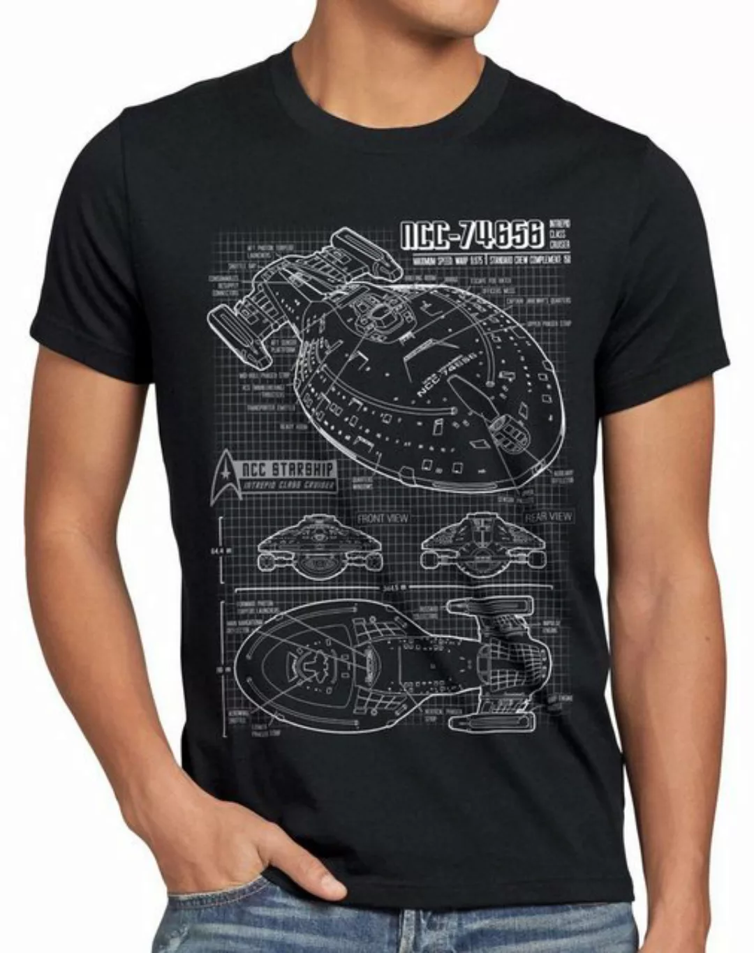 Print-Shirt Herren T-Shirt Voyager NCC-74656 trek trekkie star sternenflott günstig online kaufen