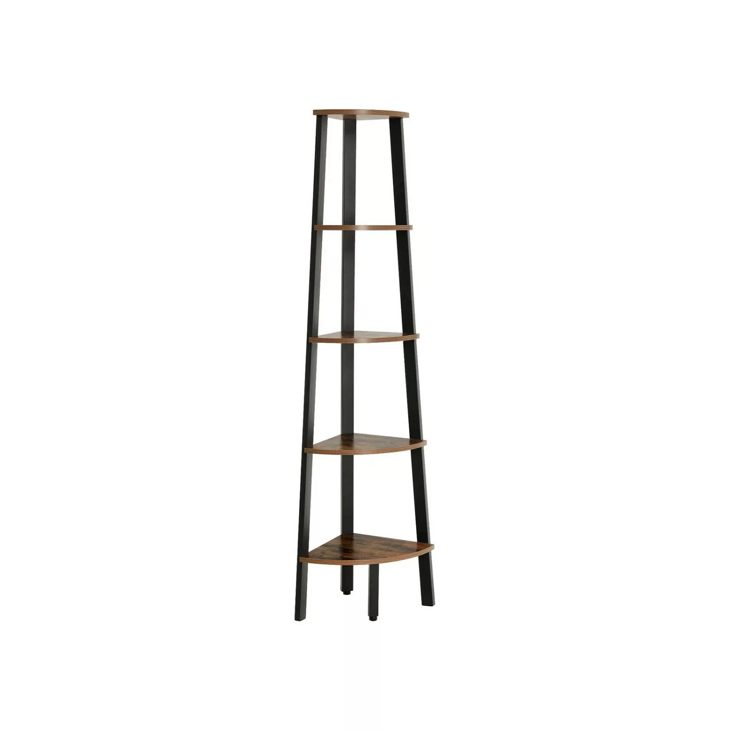 Vasagle Eckregal 5 Ebenen Stahlrahmen 34,2 cm x 34,2 cm x 158,8 cm Braun-Sc günstig online kaufen