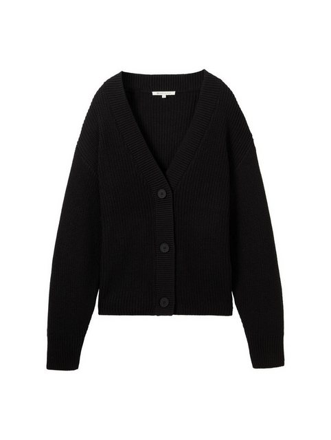 TOM TAILOR Denim Strickjacke v-neck cardigan, deep black günstig online kaufen