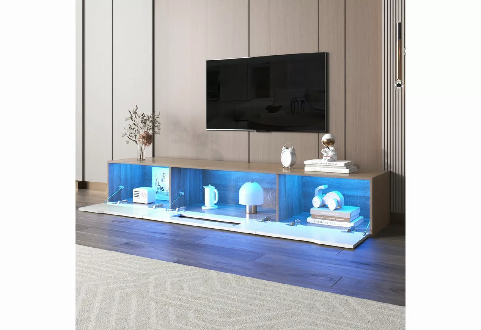 WISHDOR TV-Schrank (Lowboard TV-Board, 1-St., Hochglanz, mit farbwechselnde günstig online kaufen